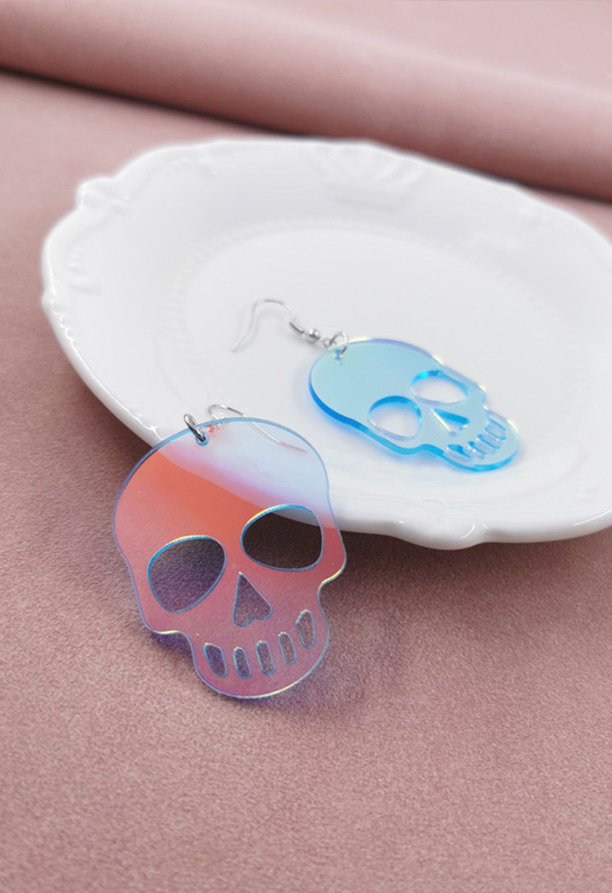 Translucent Skull Laser Color Earrings