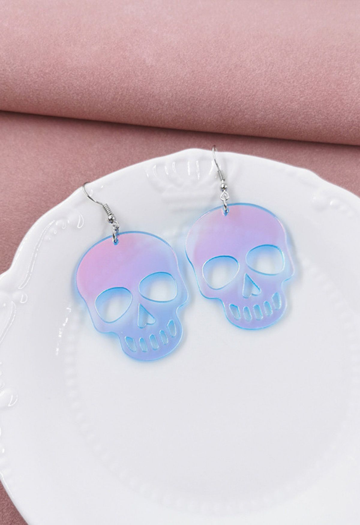 Translucent Skull Laser Color Earrings