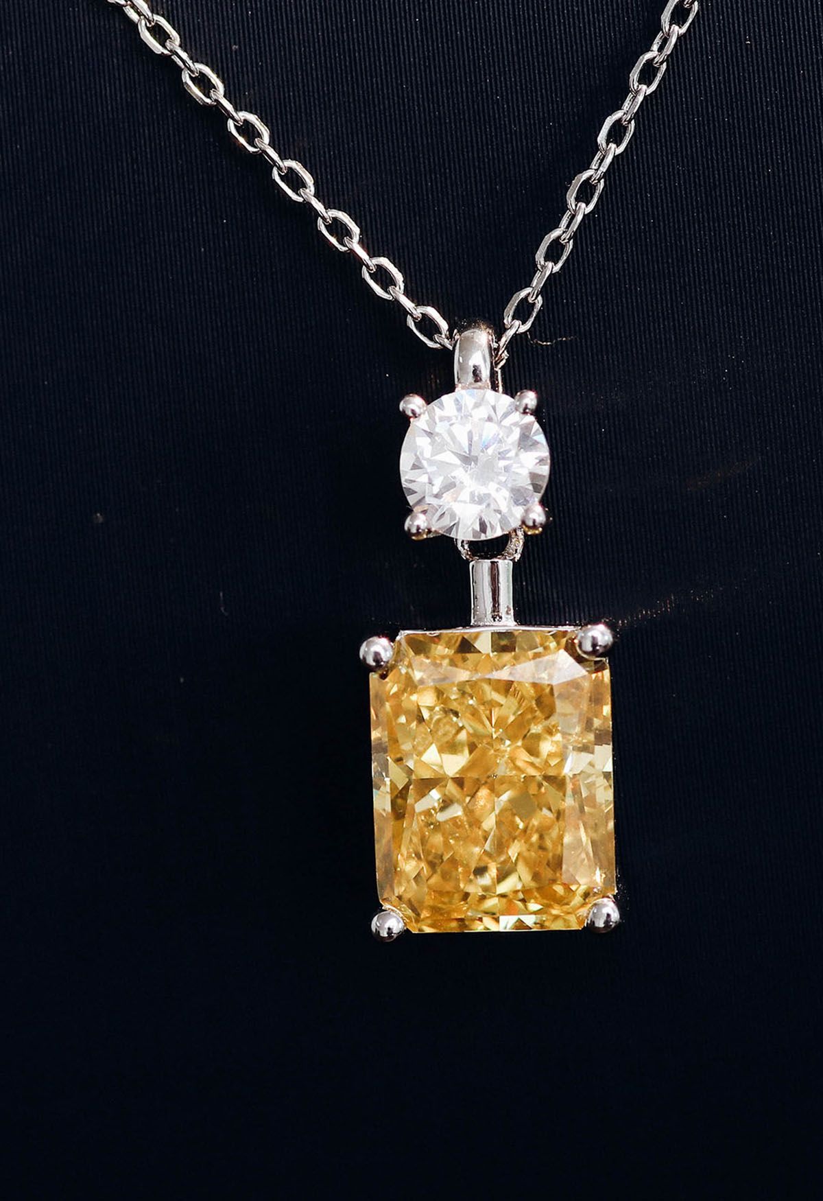 Pure Yellow Crystal Cubic Zirconia Necklace