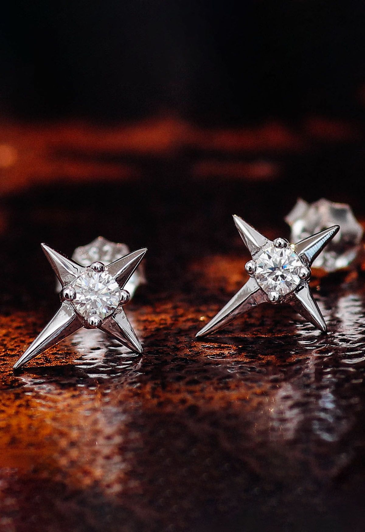 Crisscross Four Prong Moissanite Diamond Earrings