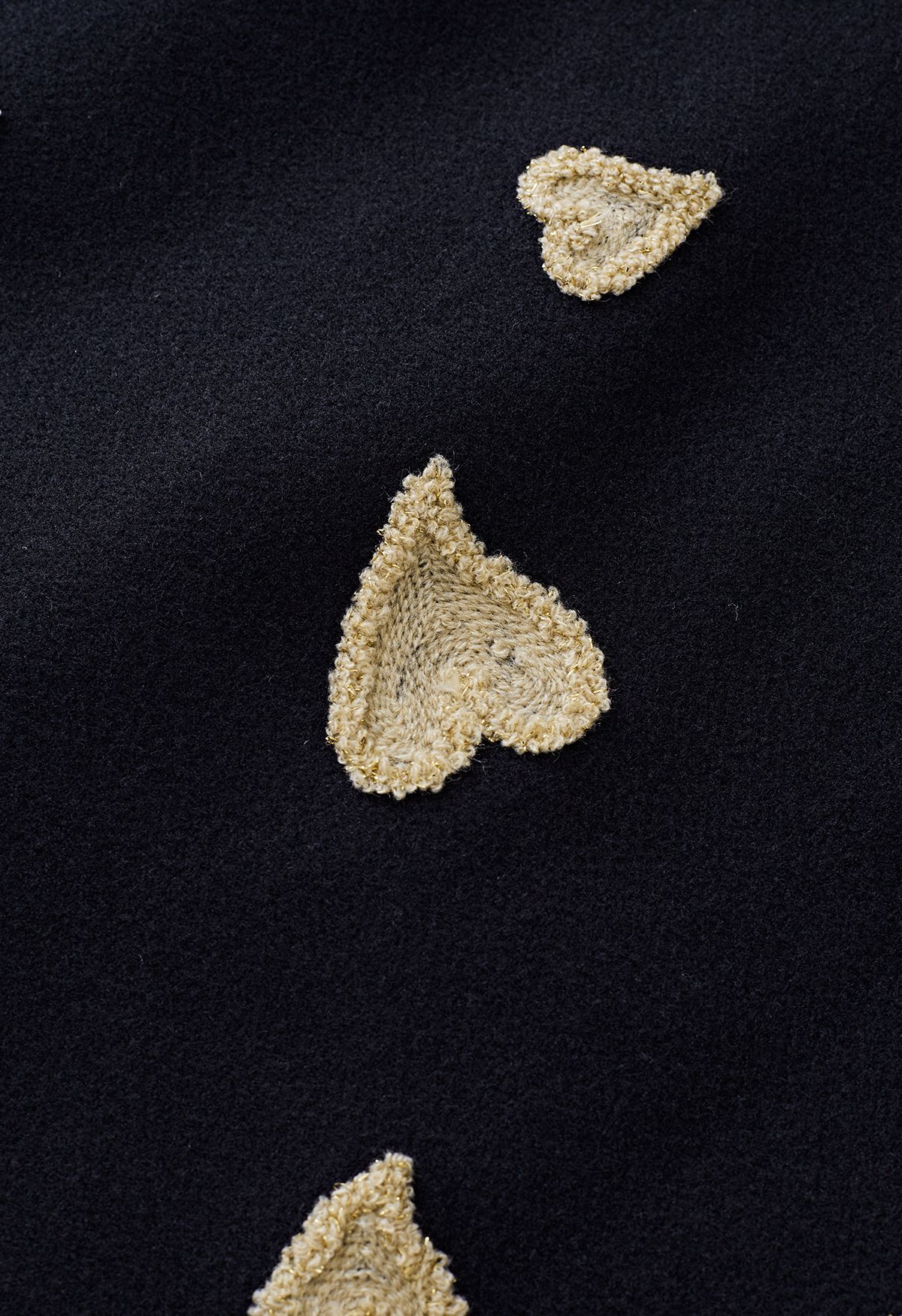 Hearts Embroidered Wool-Blend Mini Bud Skirt