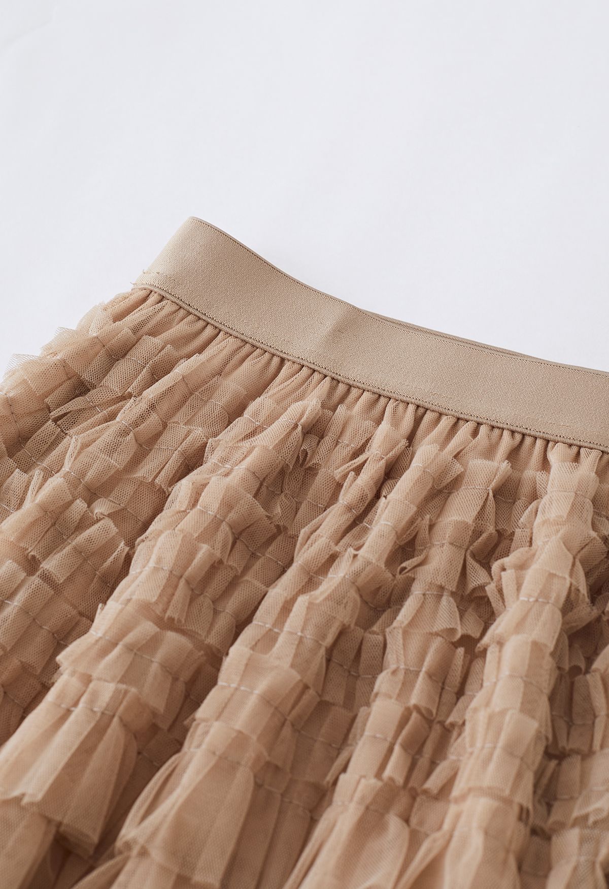 Swan Cloud Midi Skirt in Light Tan