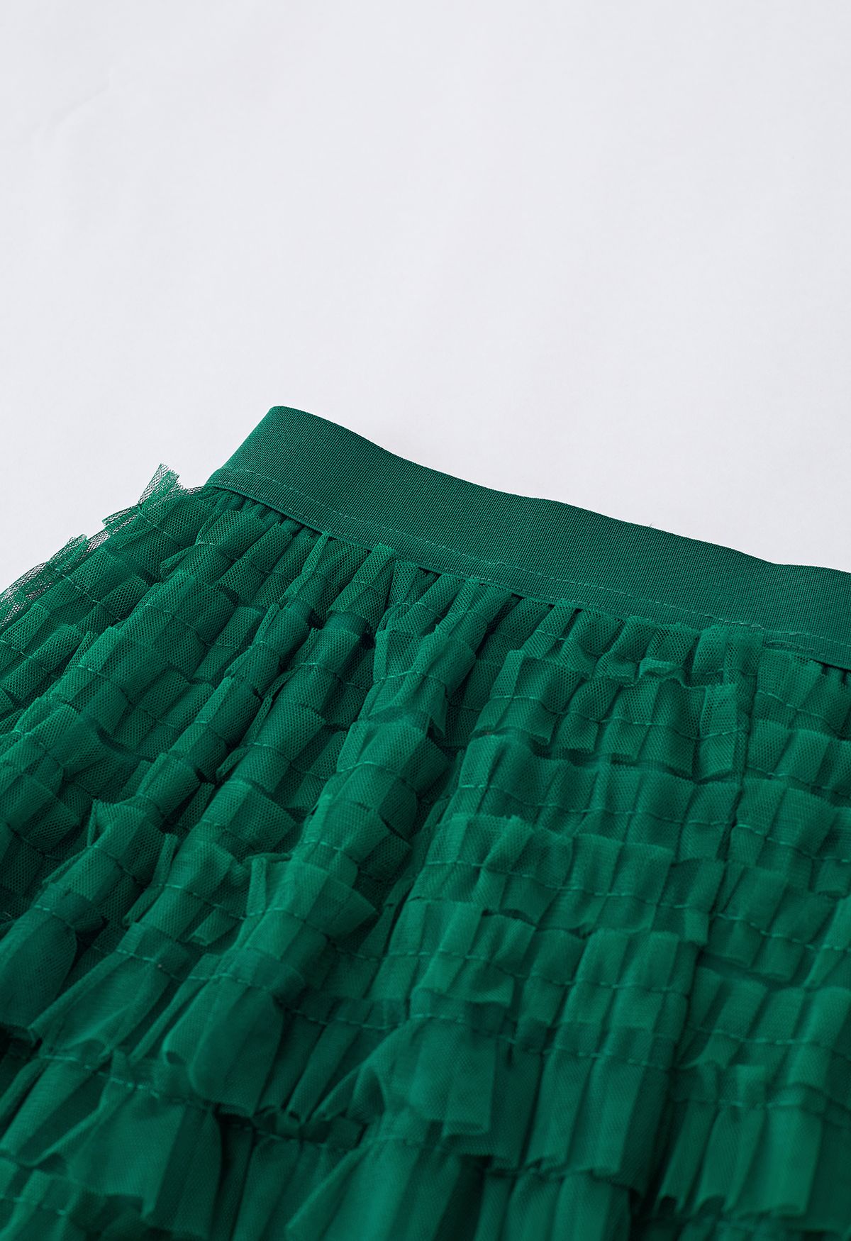 Swan Cloud Midi Skirt in Dark Green
