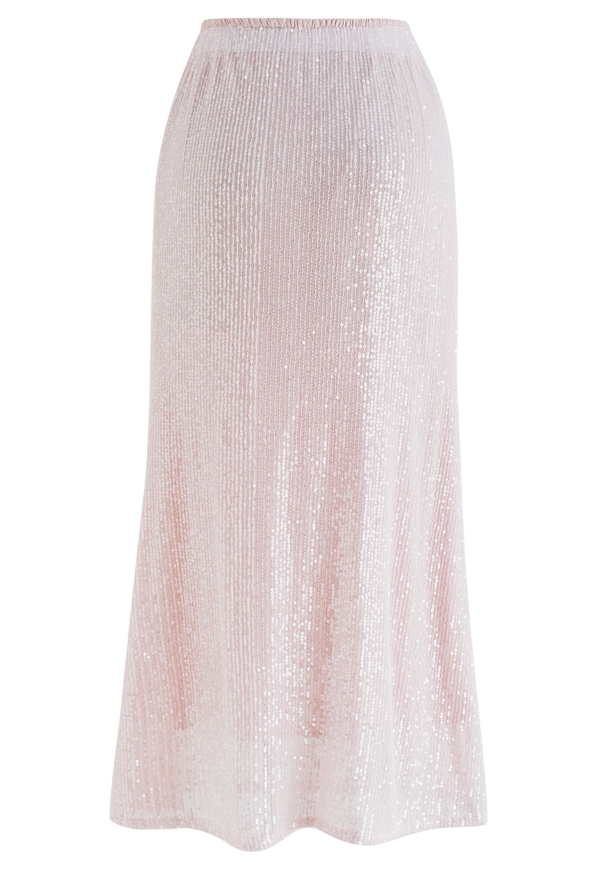 Dazzling Sequin Mermaid Skirt in Pink