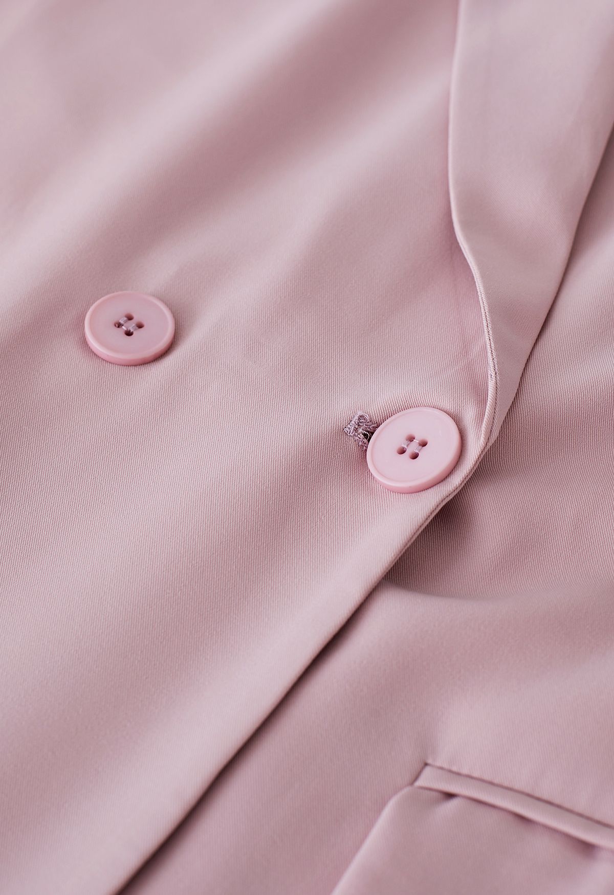 Classic Notch Lapel Short-Sleeve Blazer in Pink