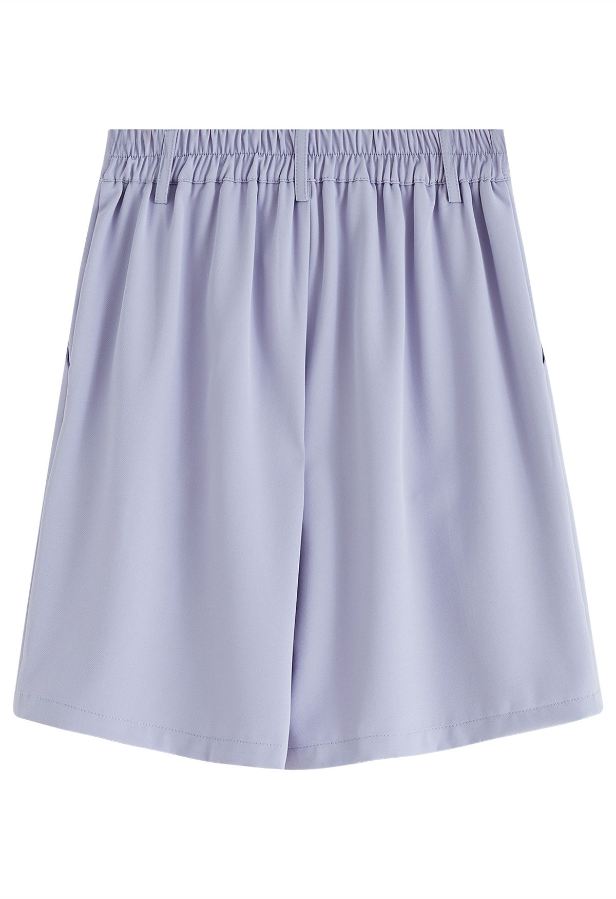 Pleated Detail Side Pockets Shorts in Blue