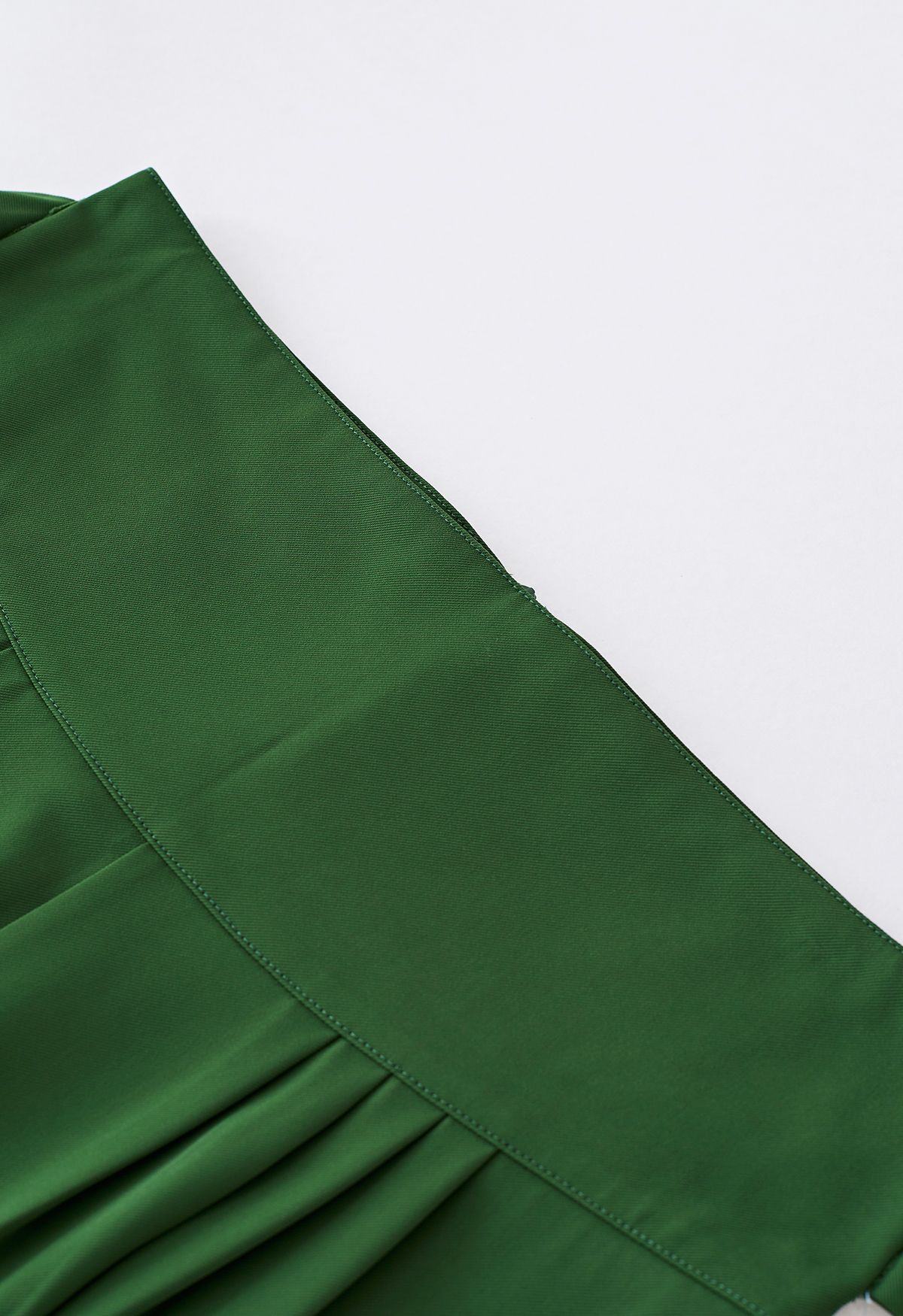 Bowknot High Waist Wide-Leg Pants in Dark Green