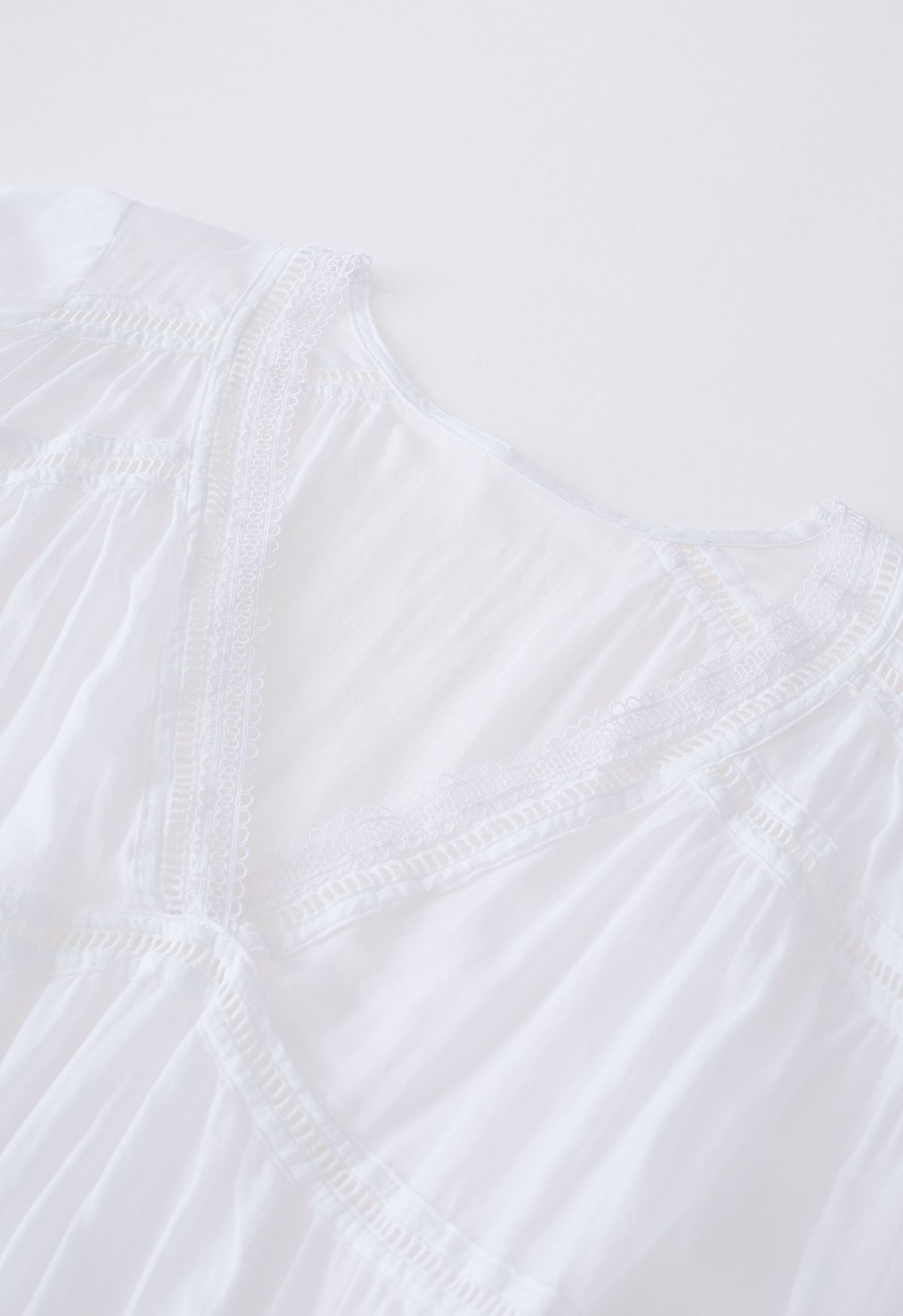 Lithe Plunging Cotton Tunic in White