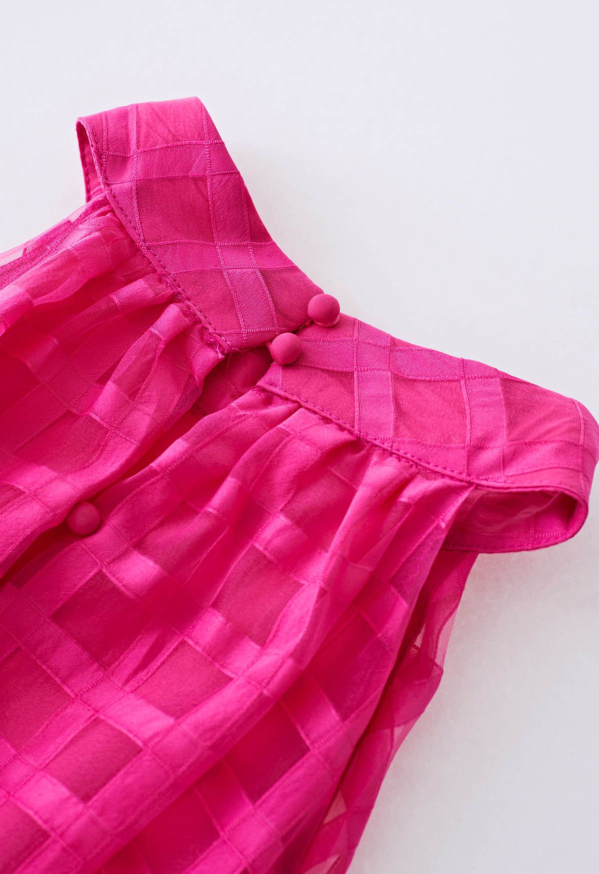 Check Halter Neck Tie Waist Maxi Dress in Hot Pink