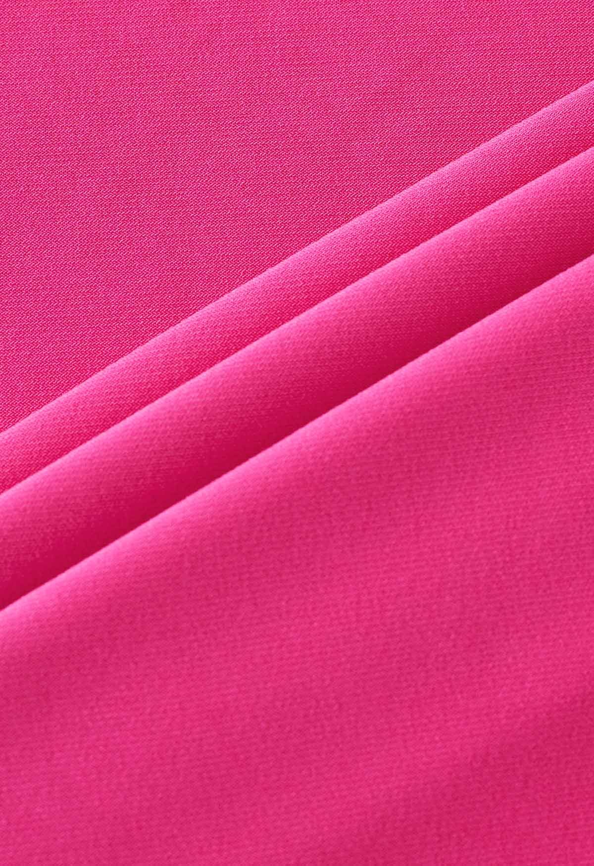 Solid Color Comfy Maxi Skirt in Hot Pink