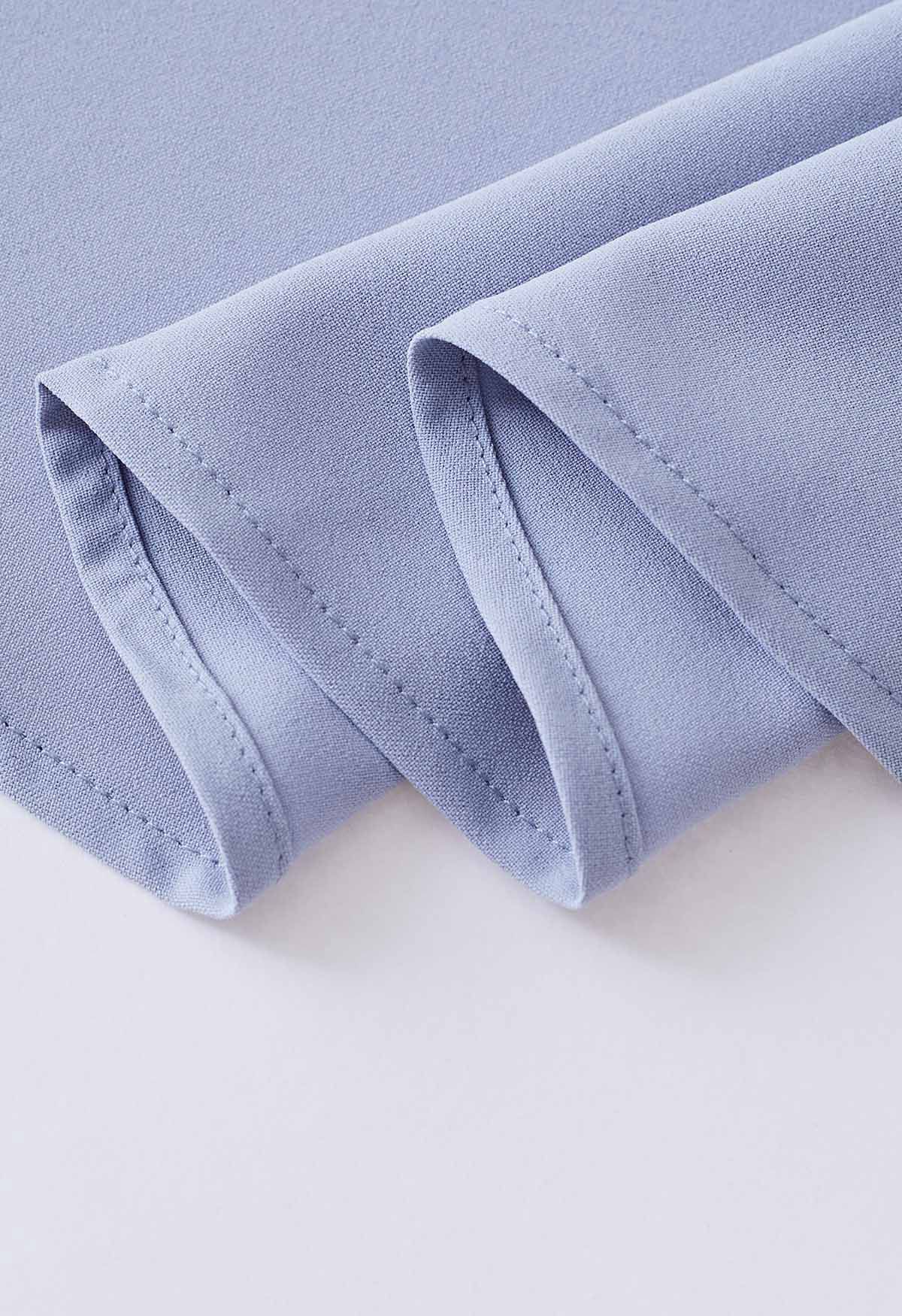 Ruffle Hem Tie-Shoulder Cami Dress in Dusty Blue