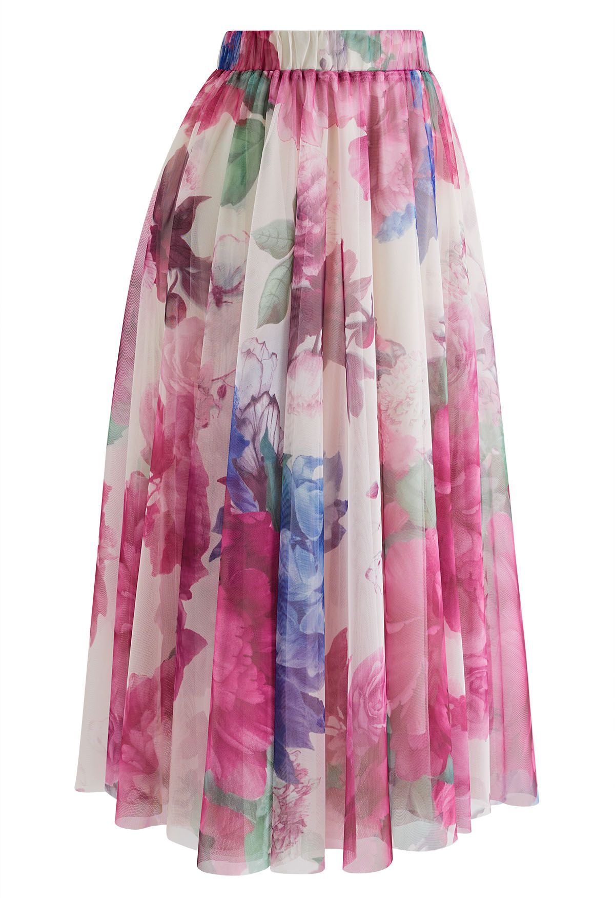 Dancing in Flowers Double-Layered Mesh Tulle Skirt