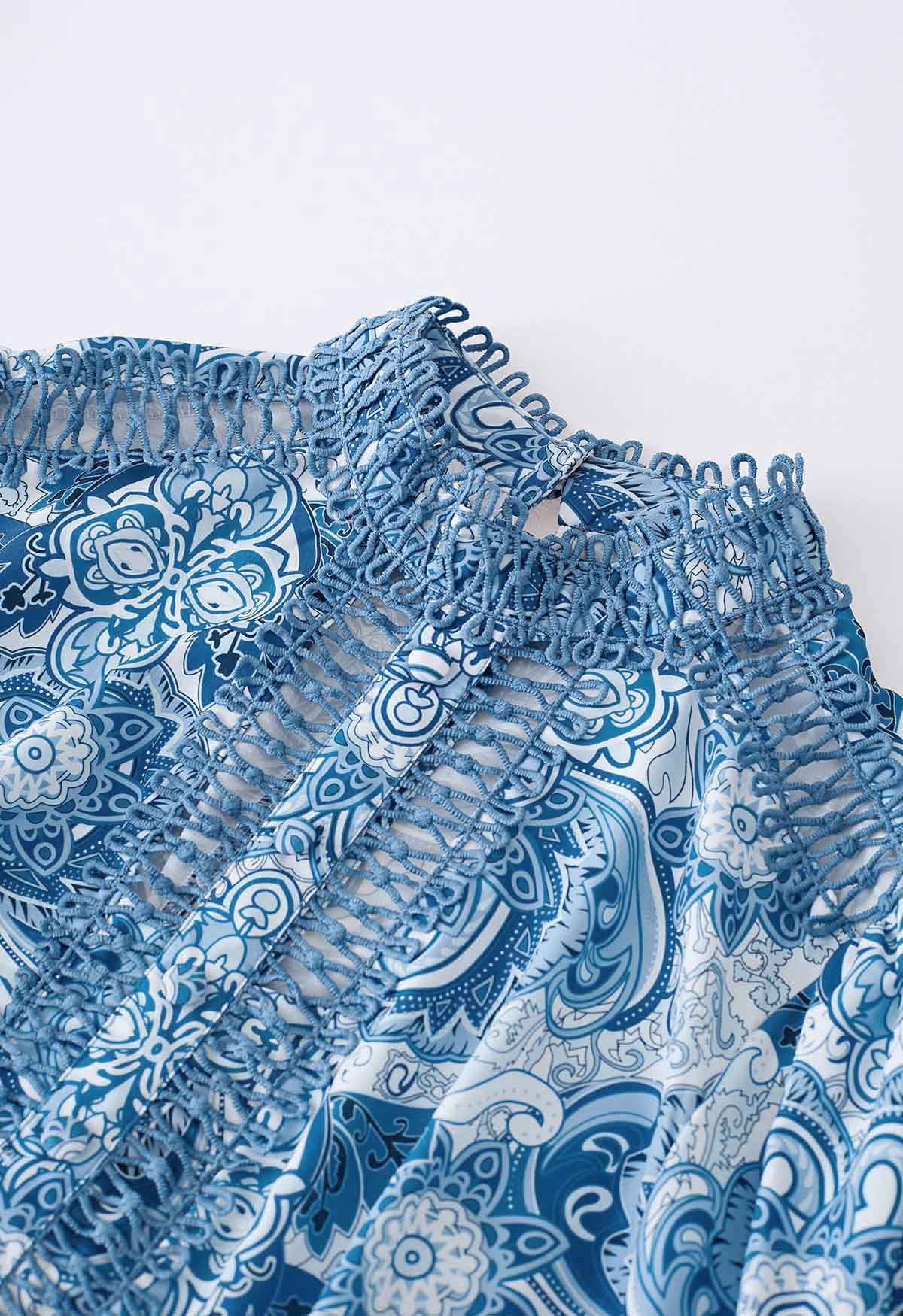 Eternal Paisley Cutwork Lace Frilling Dress