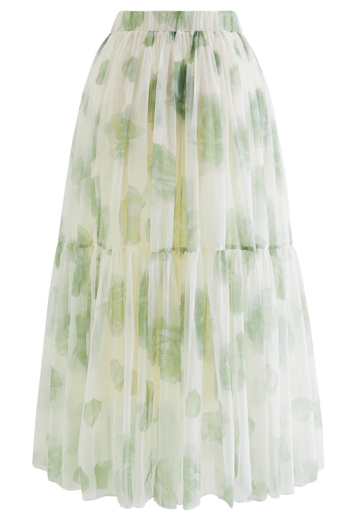 Can't Let Go Sheer Maxi Skirt in Green Rose