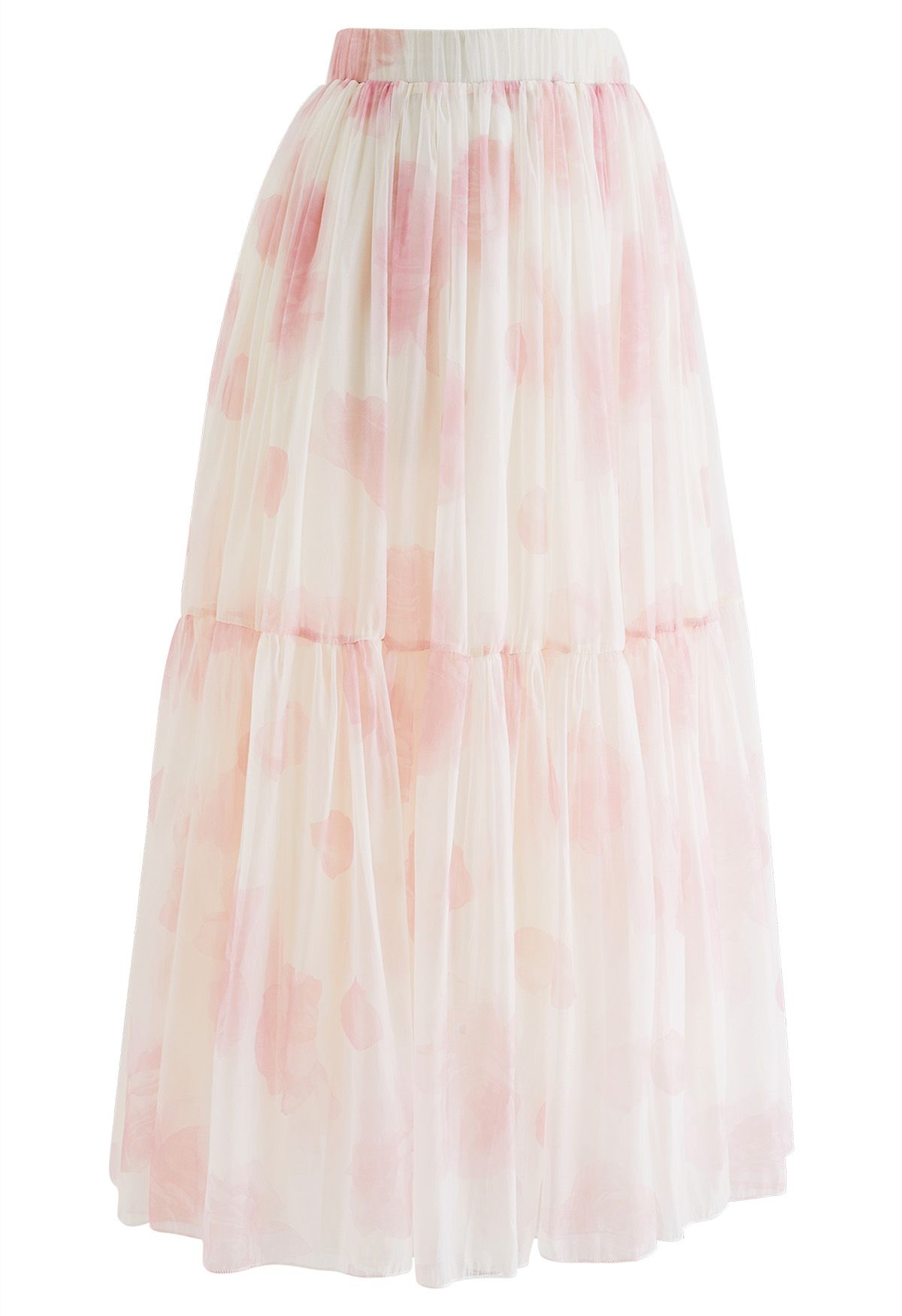 Can't Let Go Sheer Maxi Skirt in Pink Rose