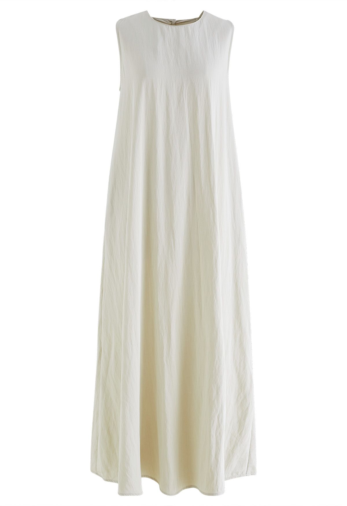 Relaxed Cutout Back Sleeveless Dress in Ivory