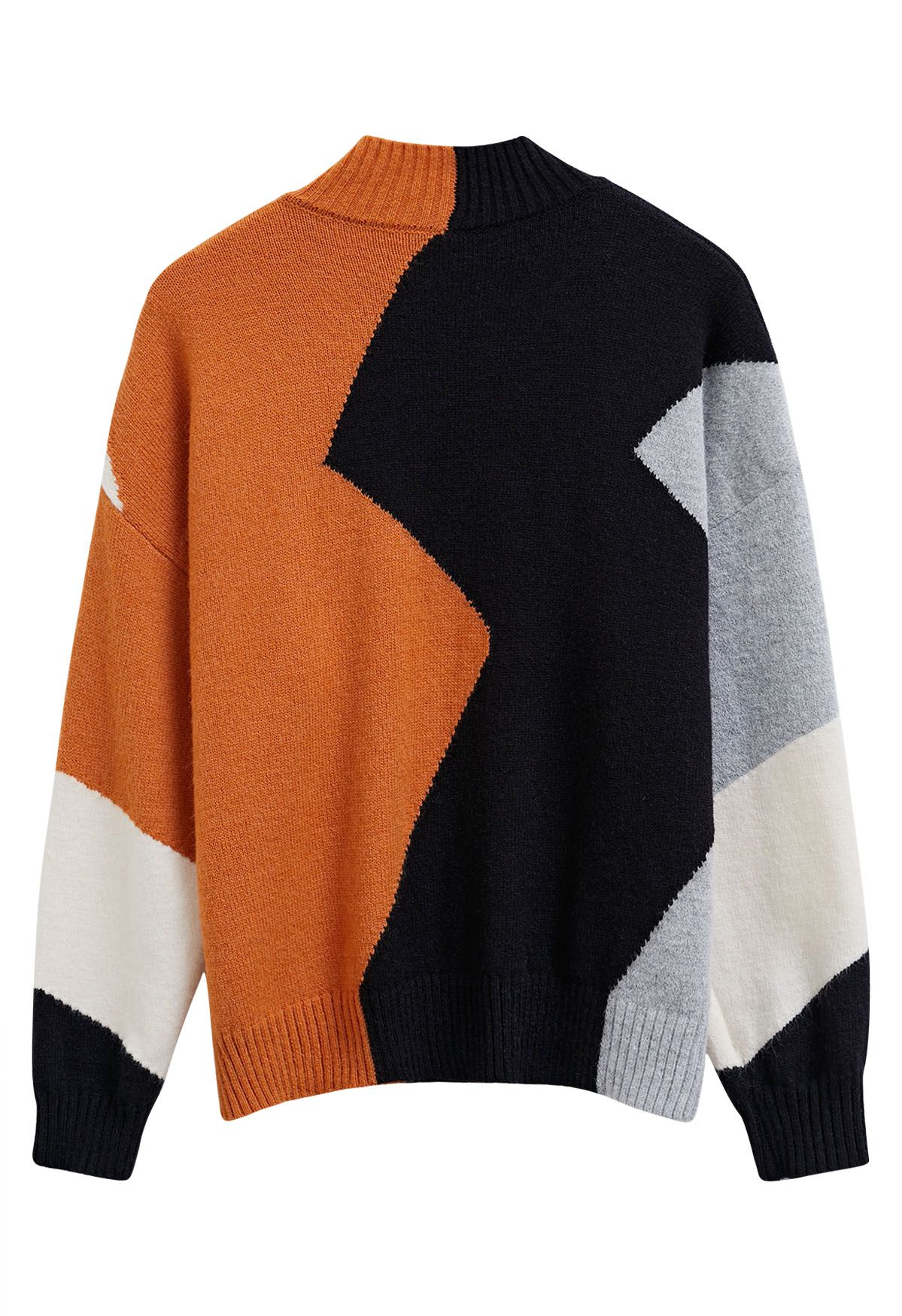 Whimsical Color Block Knit Sweater