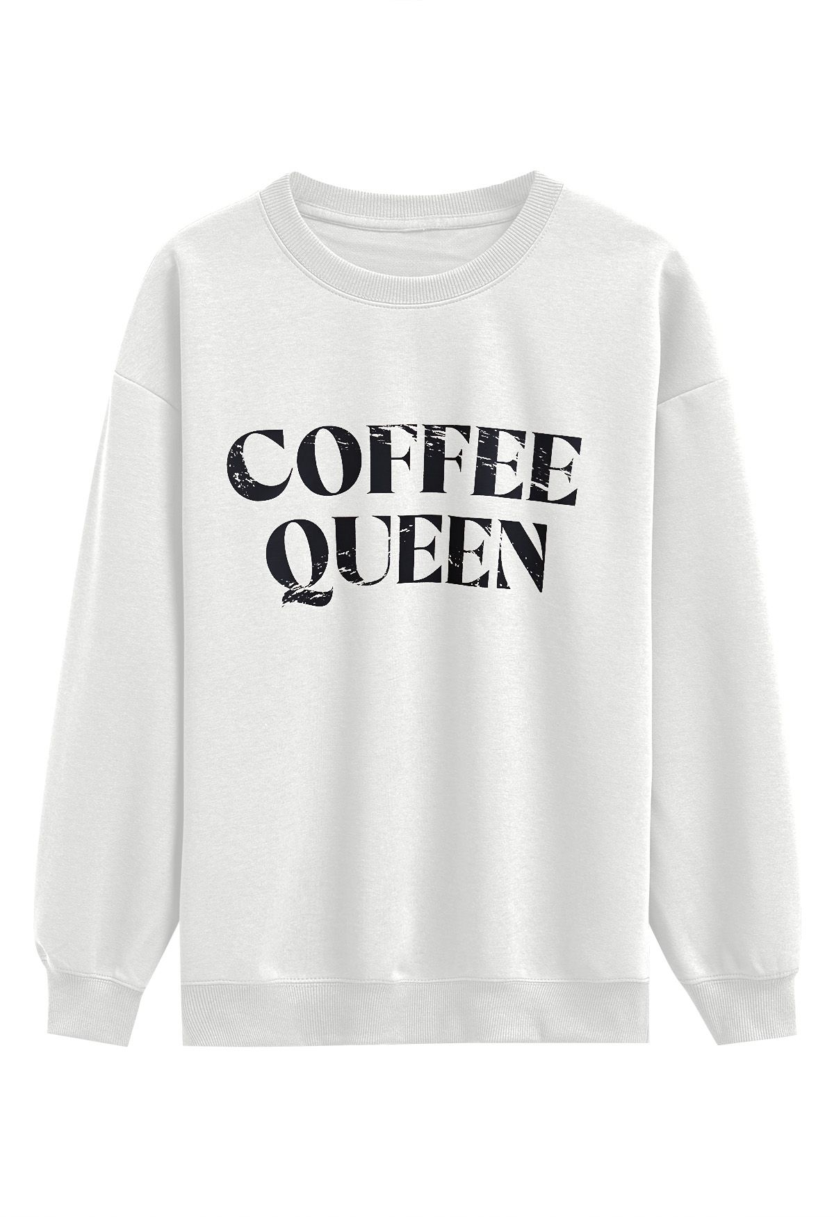 Coffee Queen Printed Sweatshirt in White