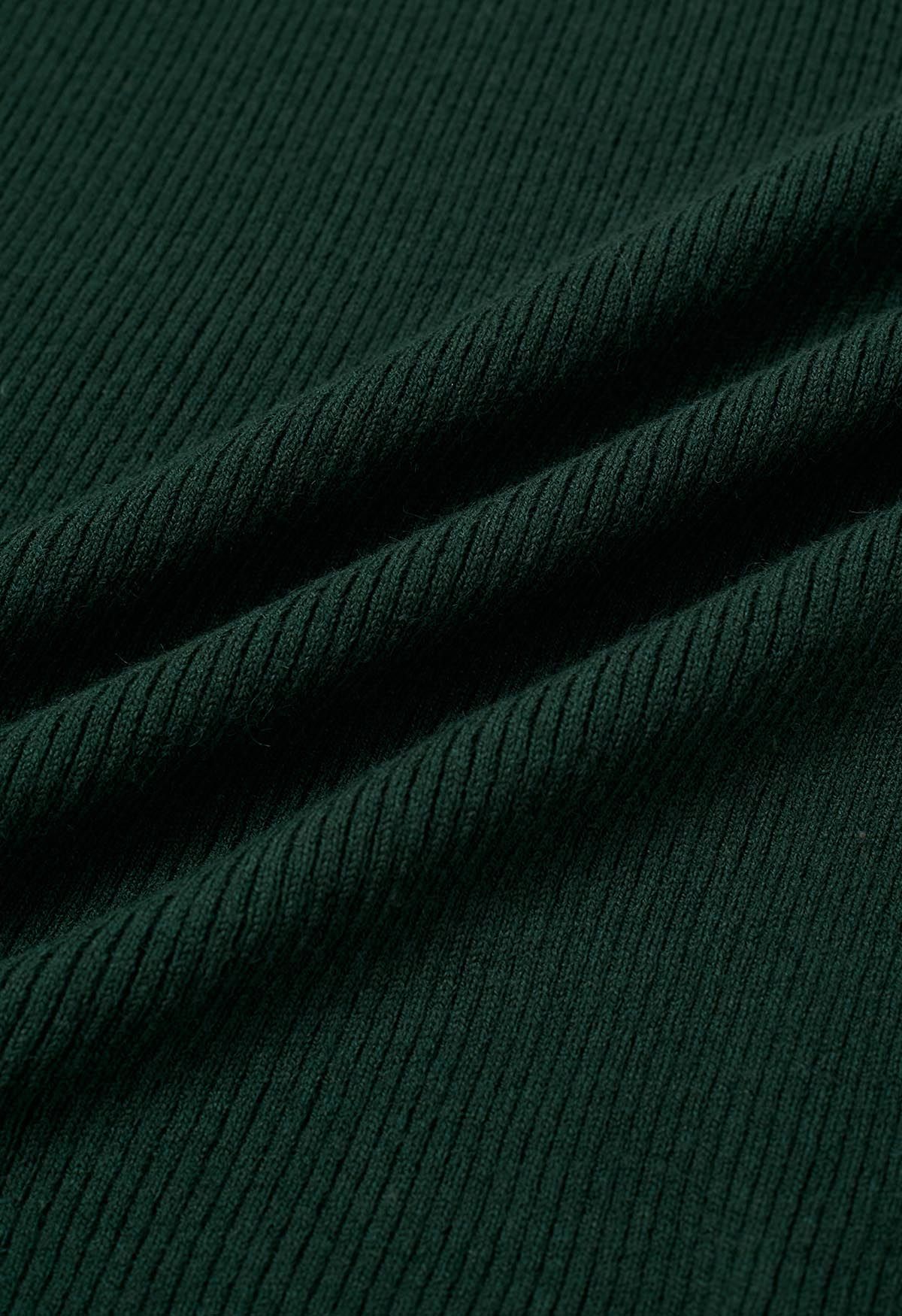 Patch Pockets Open Front Hooded Cardigan in Dark Green