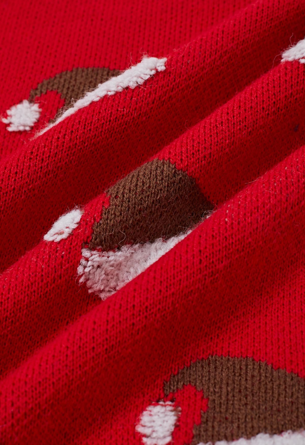 Festive Santa Hat Jacquard Knit Sweater