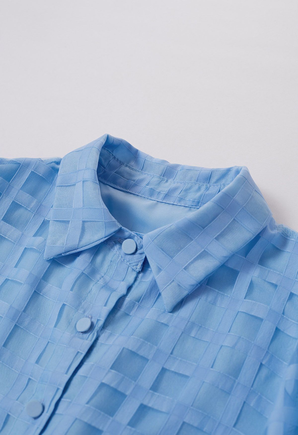 Check Pattern Button Down Shirt in Blue