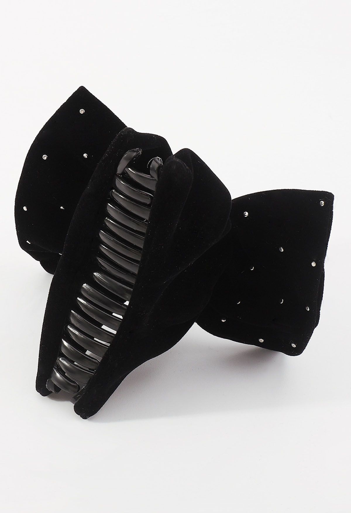 Pearly Bowknot Hair Claw in Black