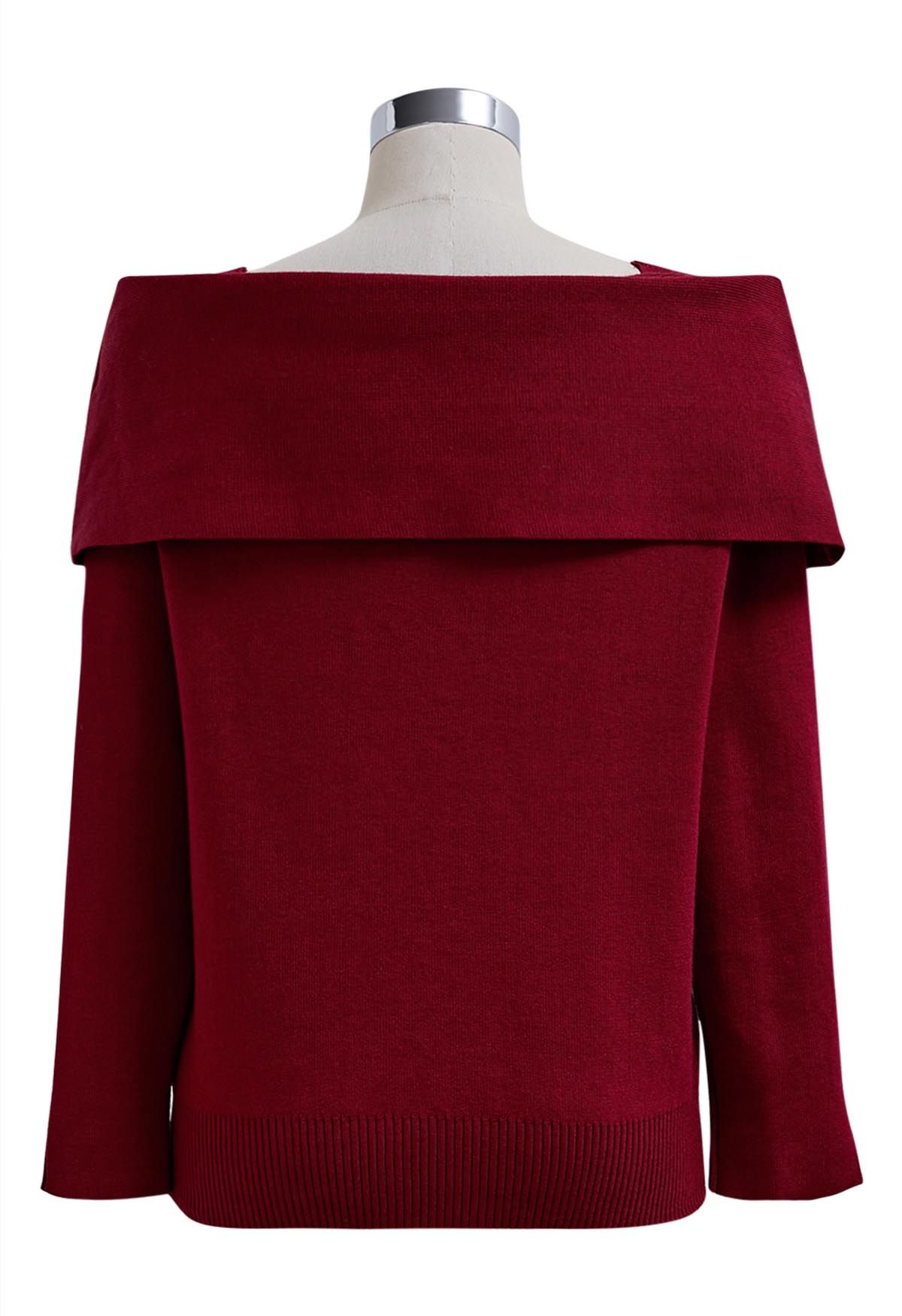 Alluring Side Knot Knit Top in Red