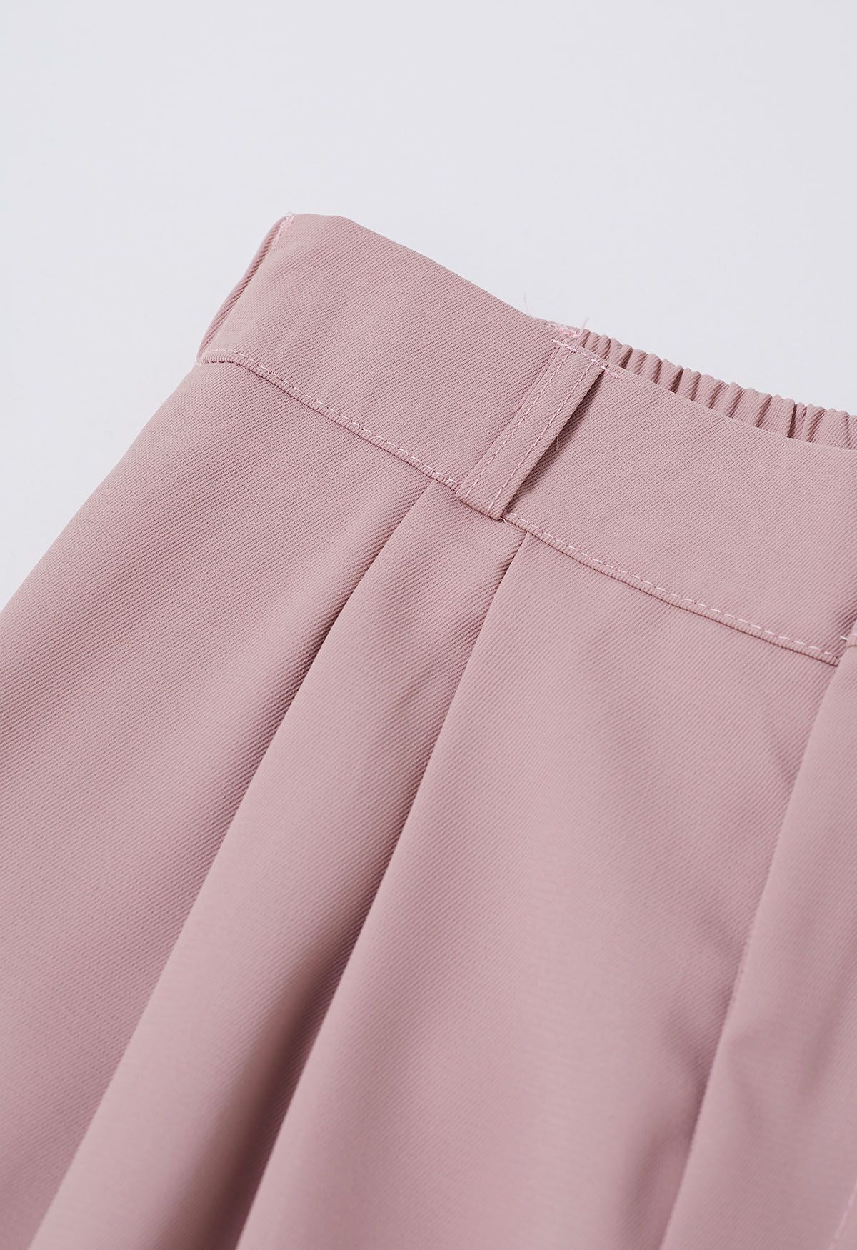 Simple Pleat Straight-Leg Pants in Pink