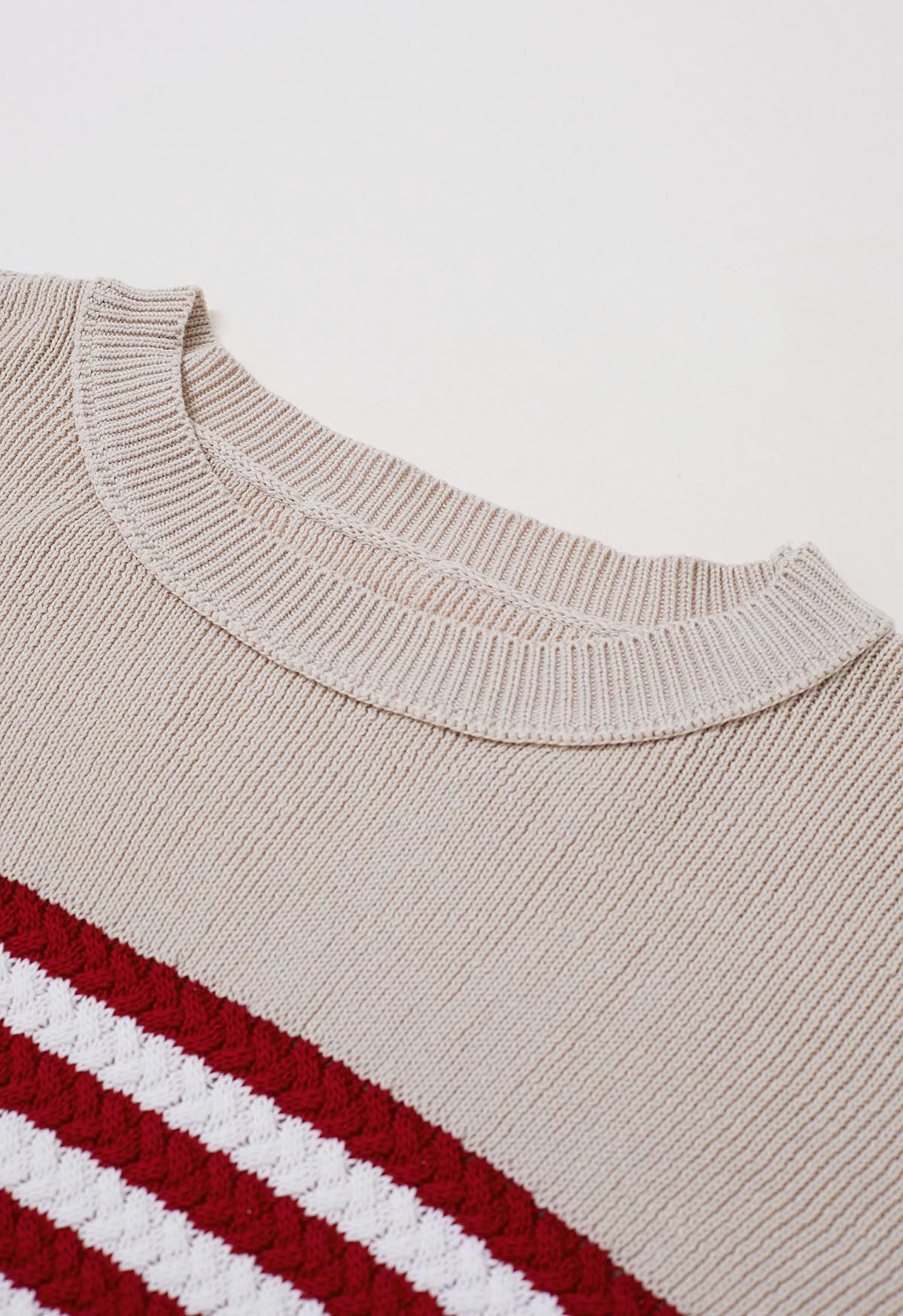 American Flag Ribbed Oversized Sweater