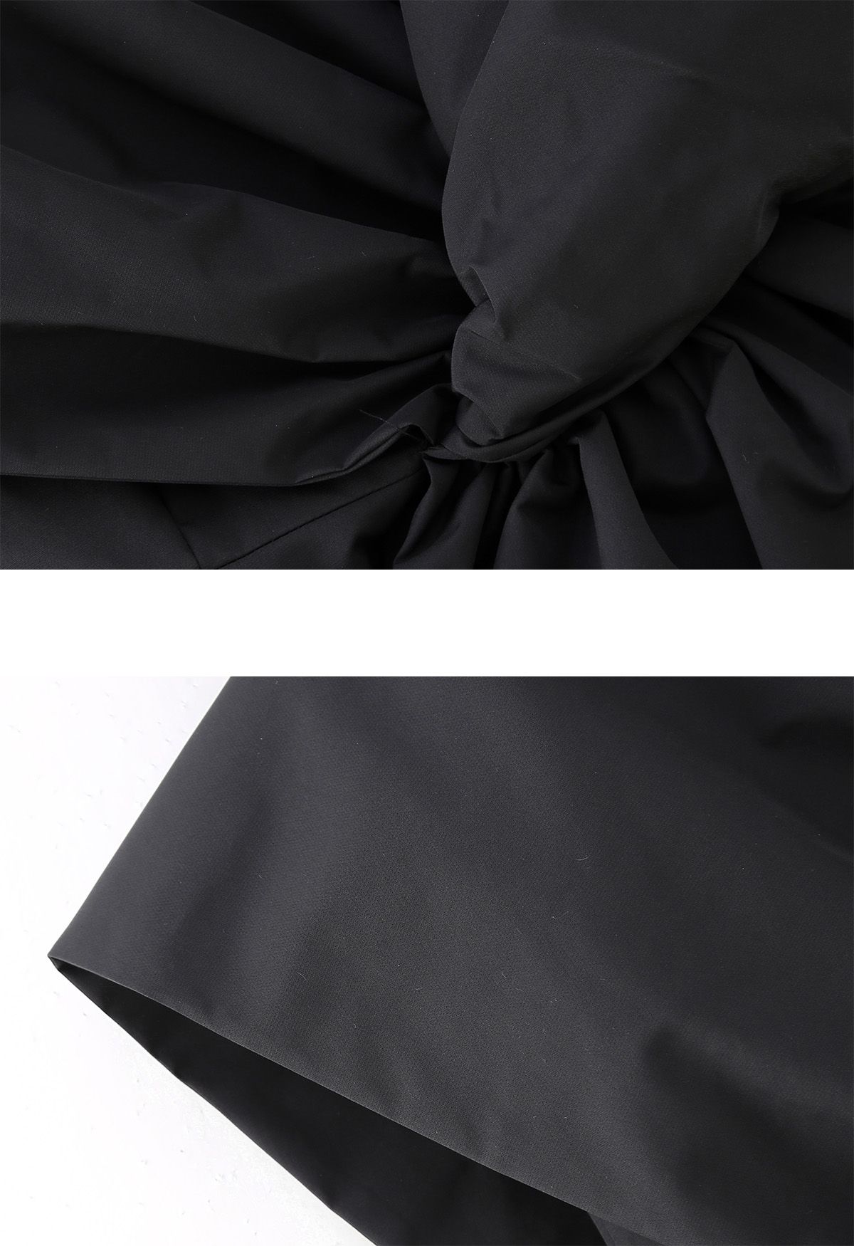 Striking Bowknot One Shoulder Crop Top in Black