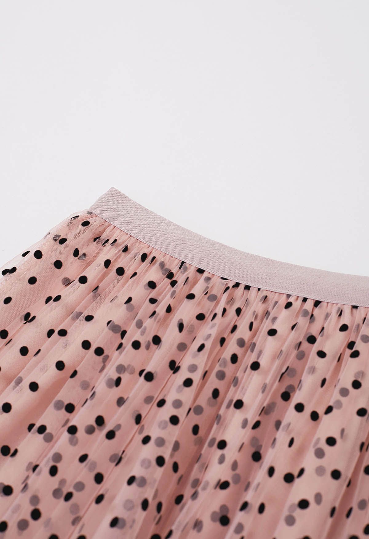 Can't Let Go Dots Mesh Tulle Skirt in Dusty Pink