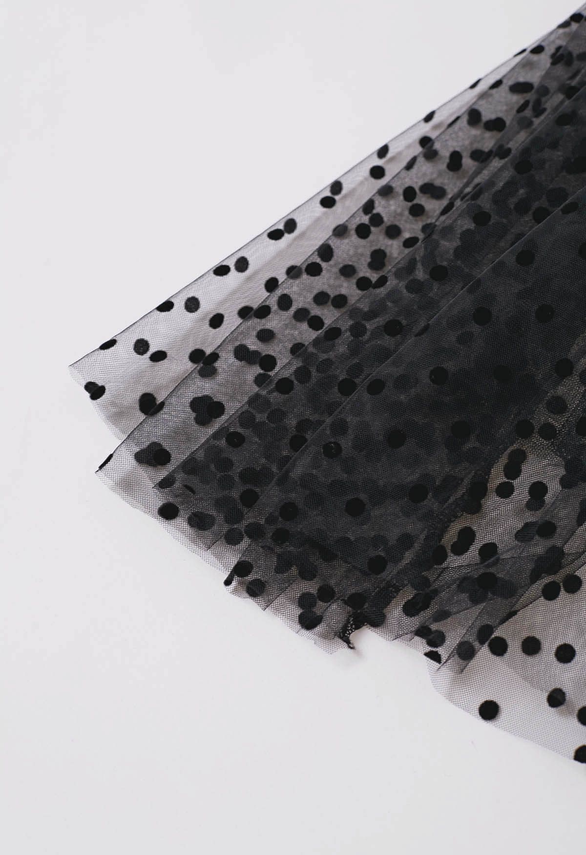 Can't Let Go Dots Mesh Tulle Skirt in Black