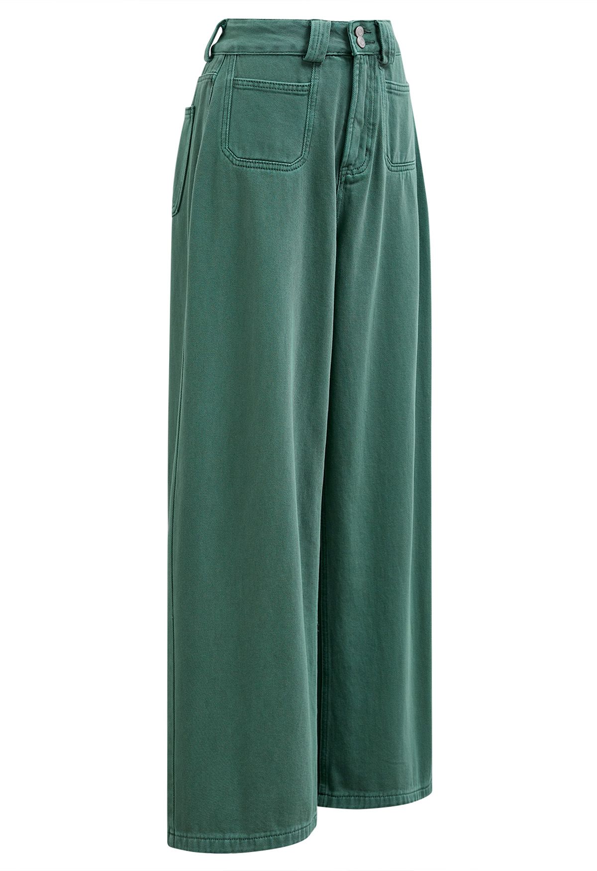 Vintage Charm Straight Leg Jeans in Green