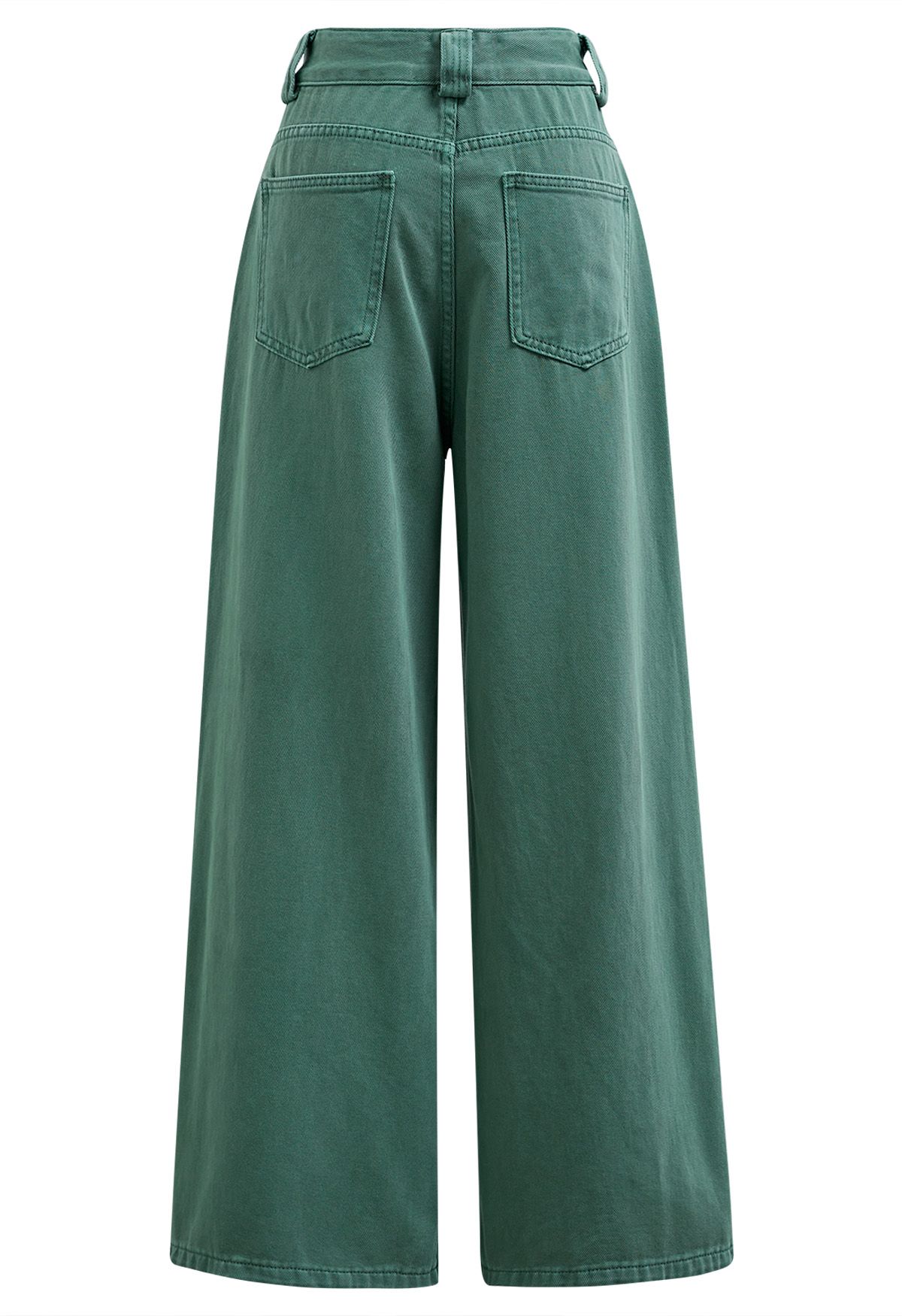 Vintage Charm Straight Leg Jeans in Green