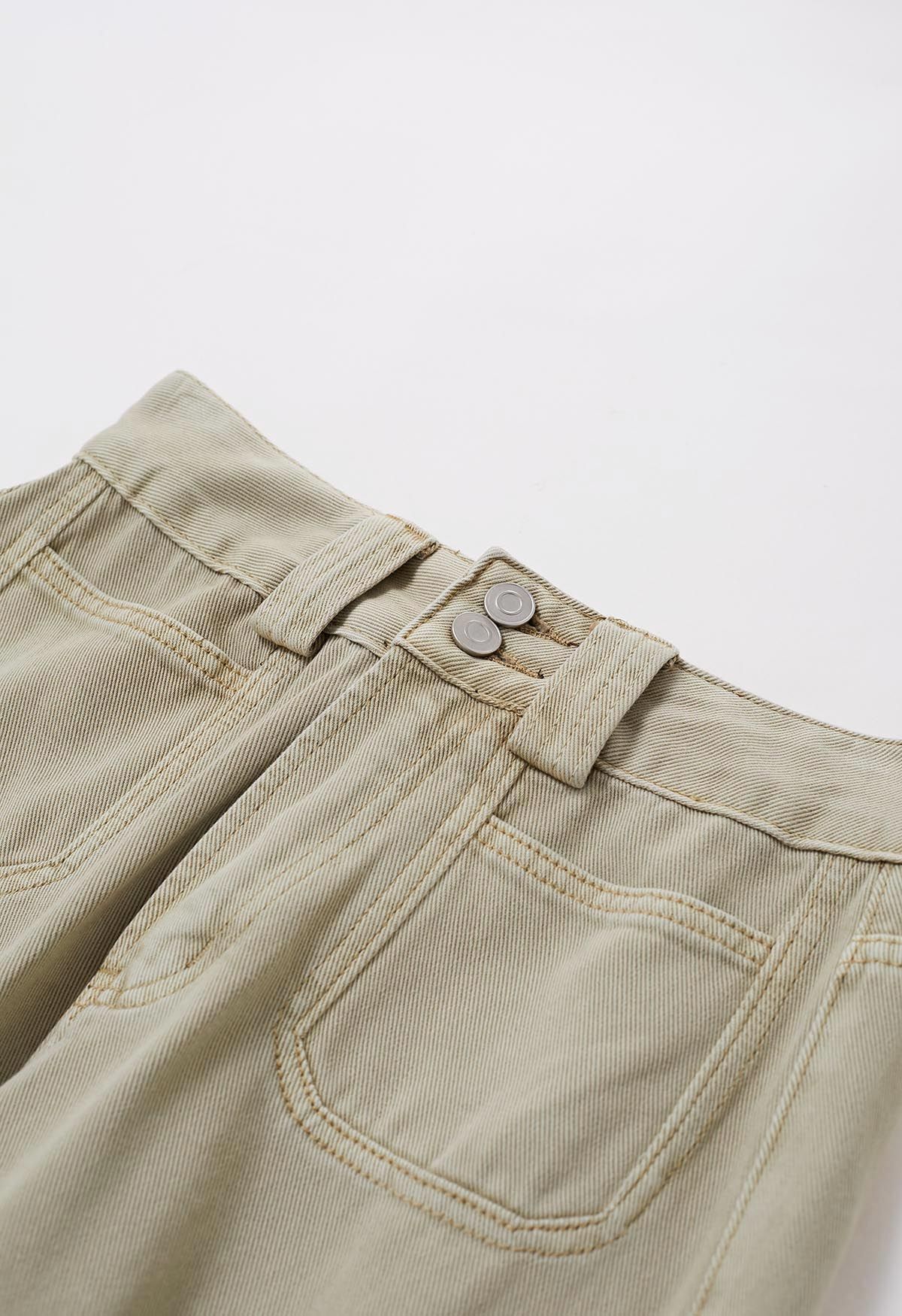 Vintage Charm Straight Leg Jeans in Sage