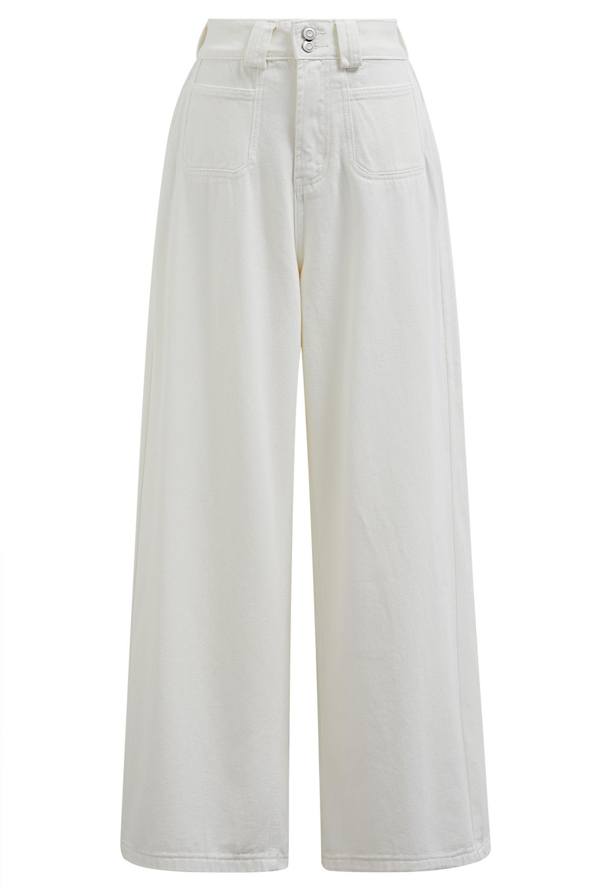 Vintage Charm Straight Leg Jeans in White