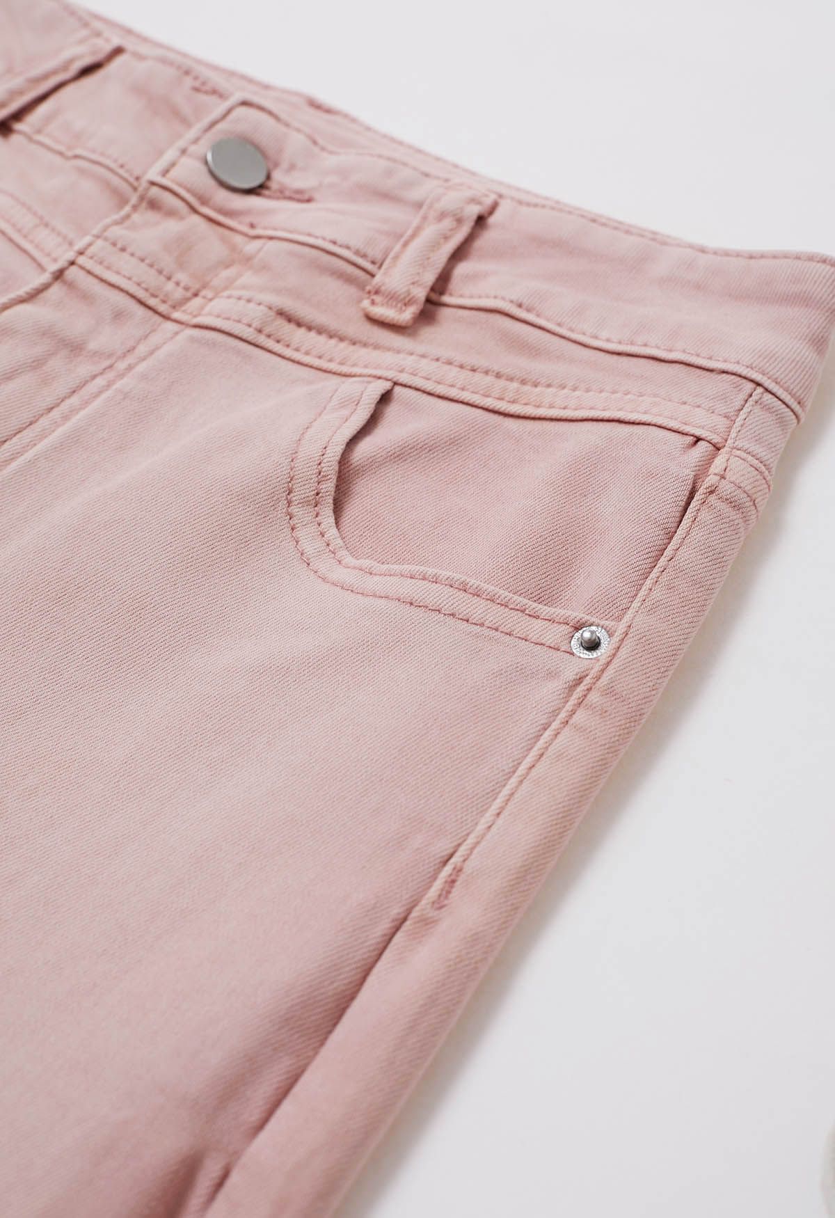 On-Trend High Waist Flare Leg Jeans in Pink