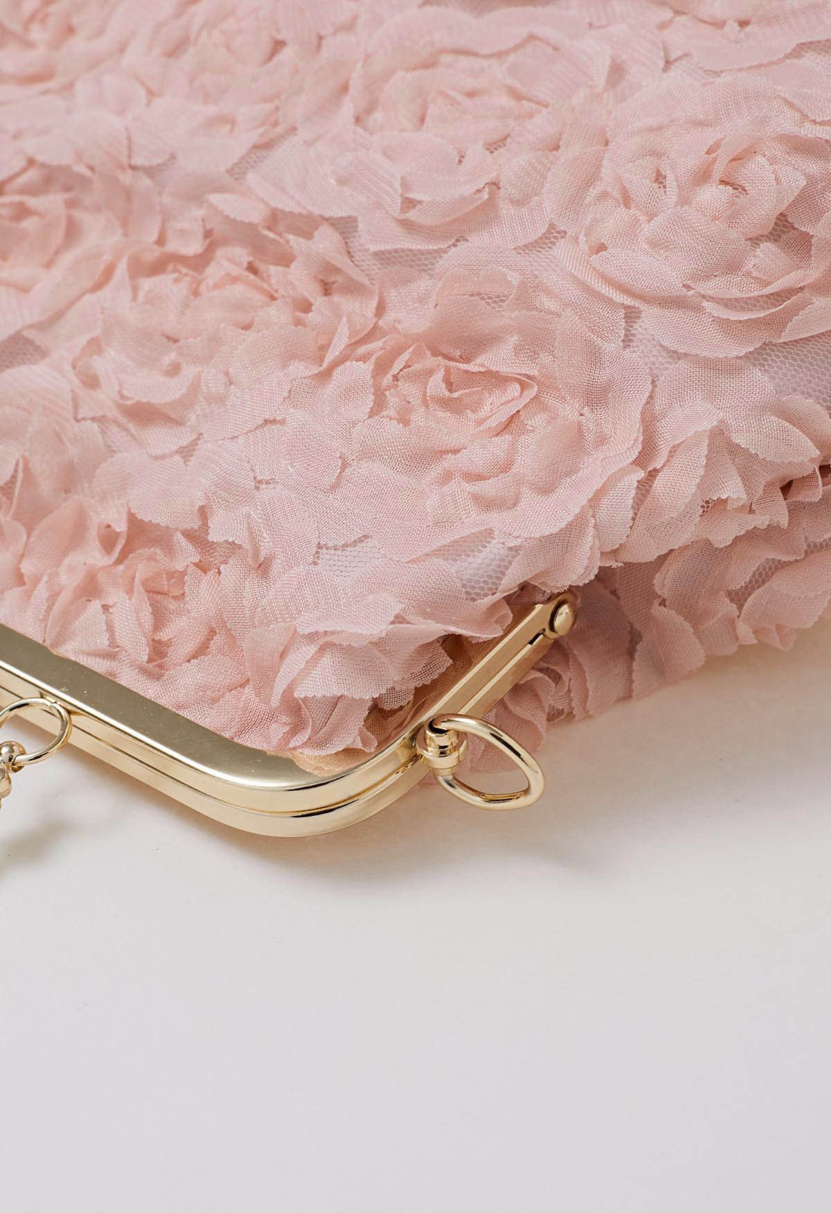 Elegant Rose Petal Clutch in Pink