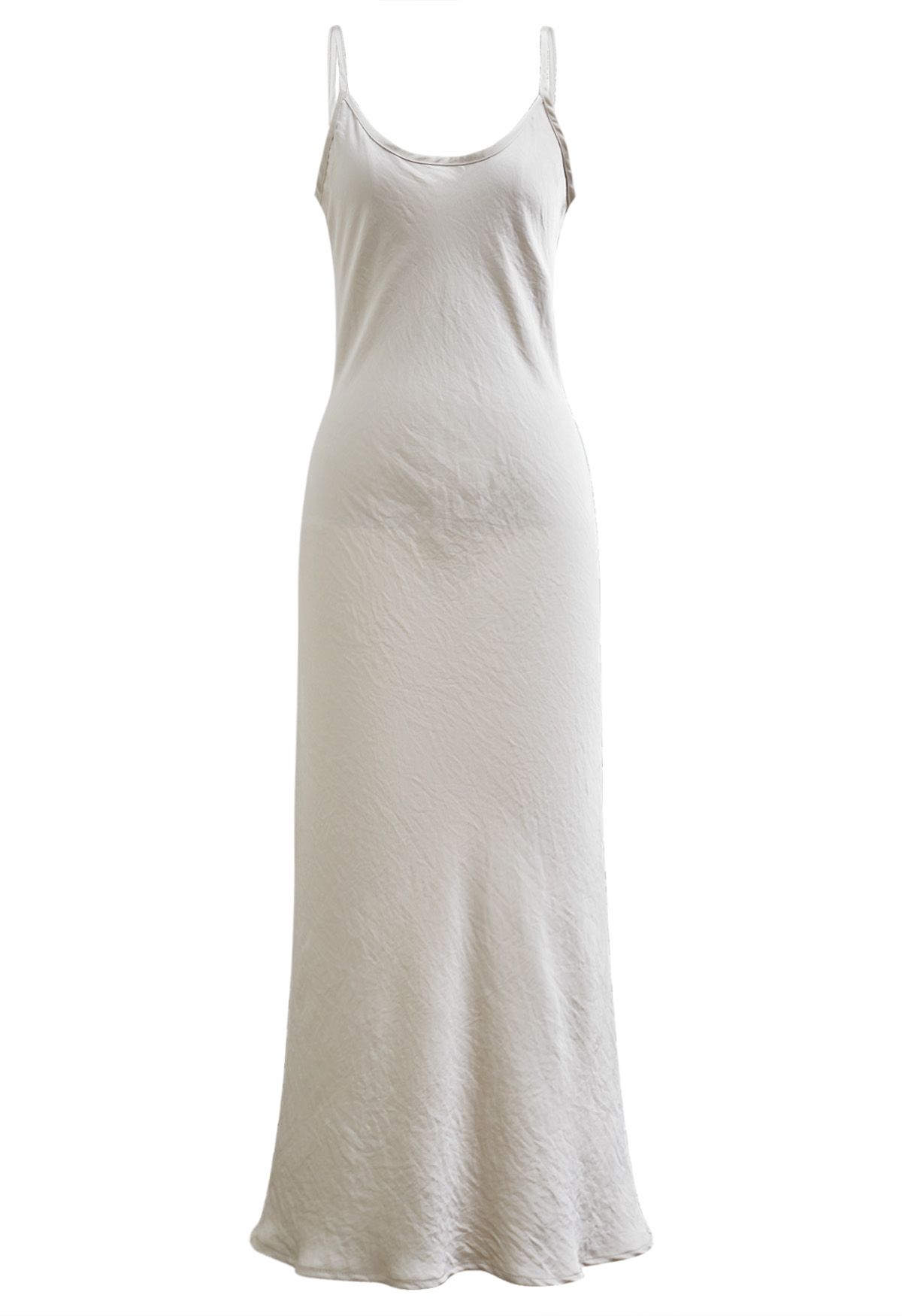 Texture Satin Backless Maxi Dress in Ivory