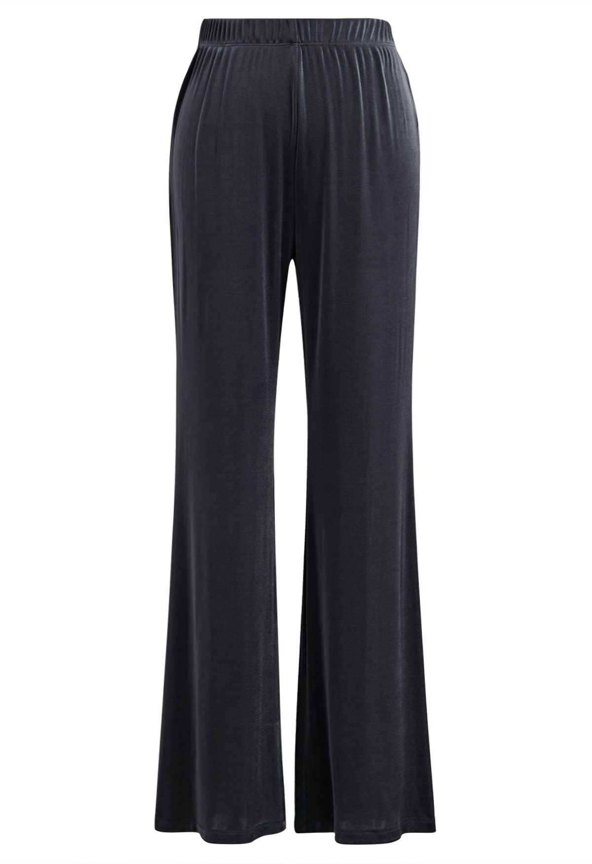 Relaxed Fit Flare Hem Pants in Smoke