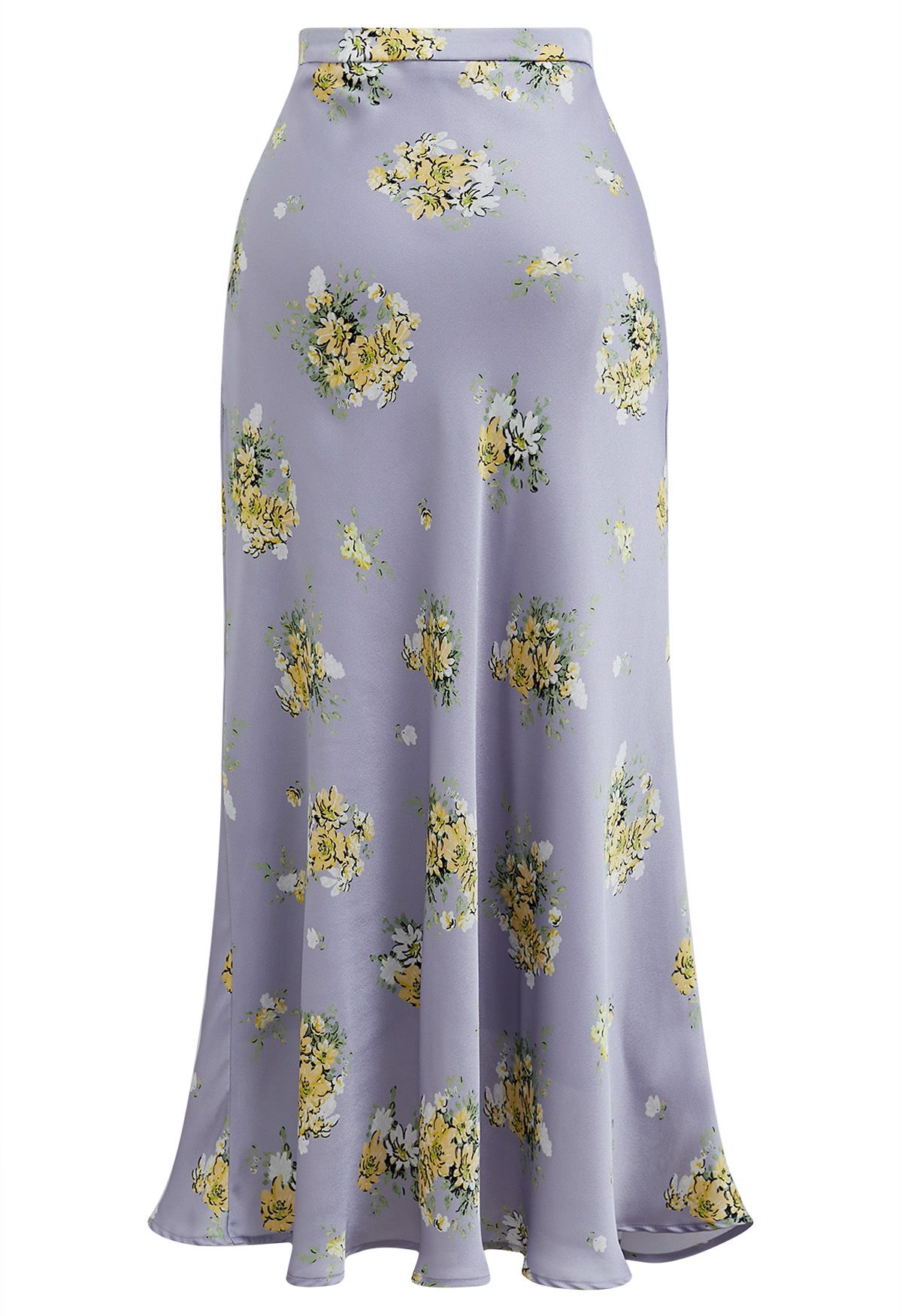 Summery Posy Print Maxi Skirt in Lavender