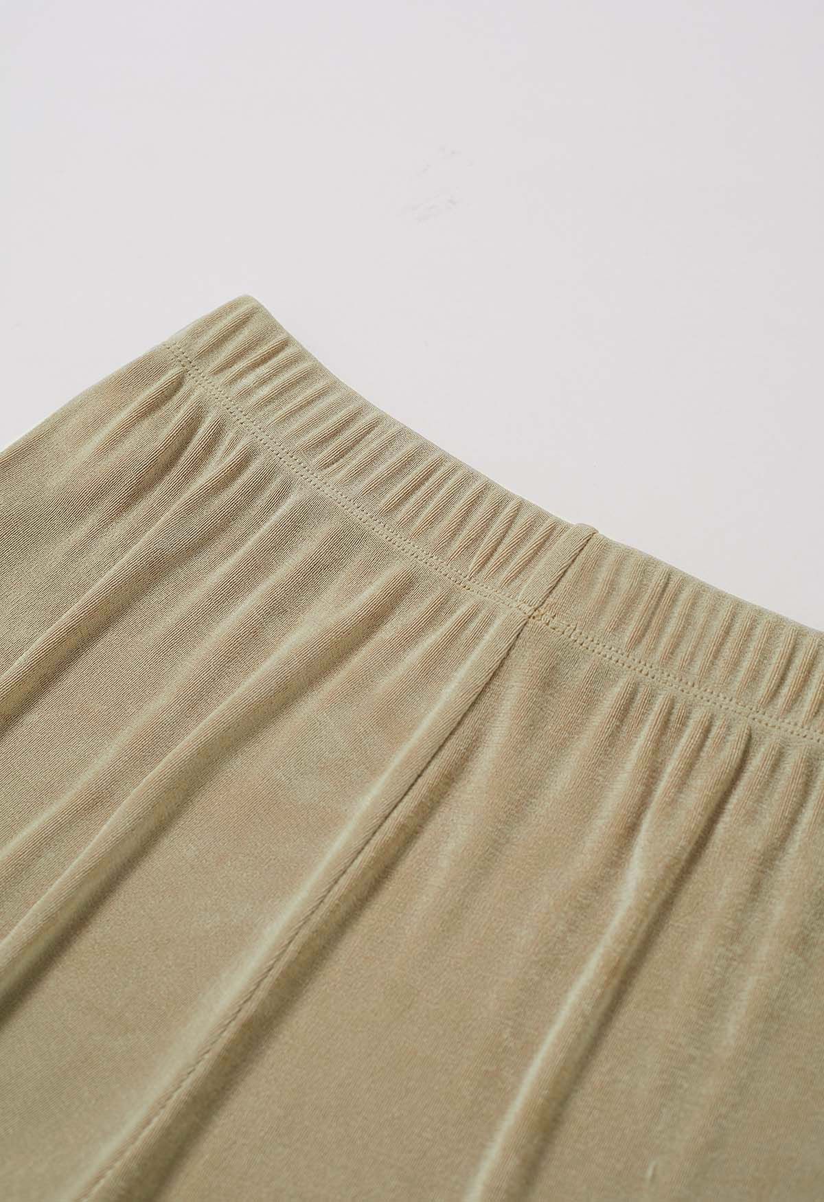 Relaxed Fit Flare Hem Pants in Sand