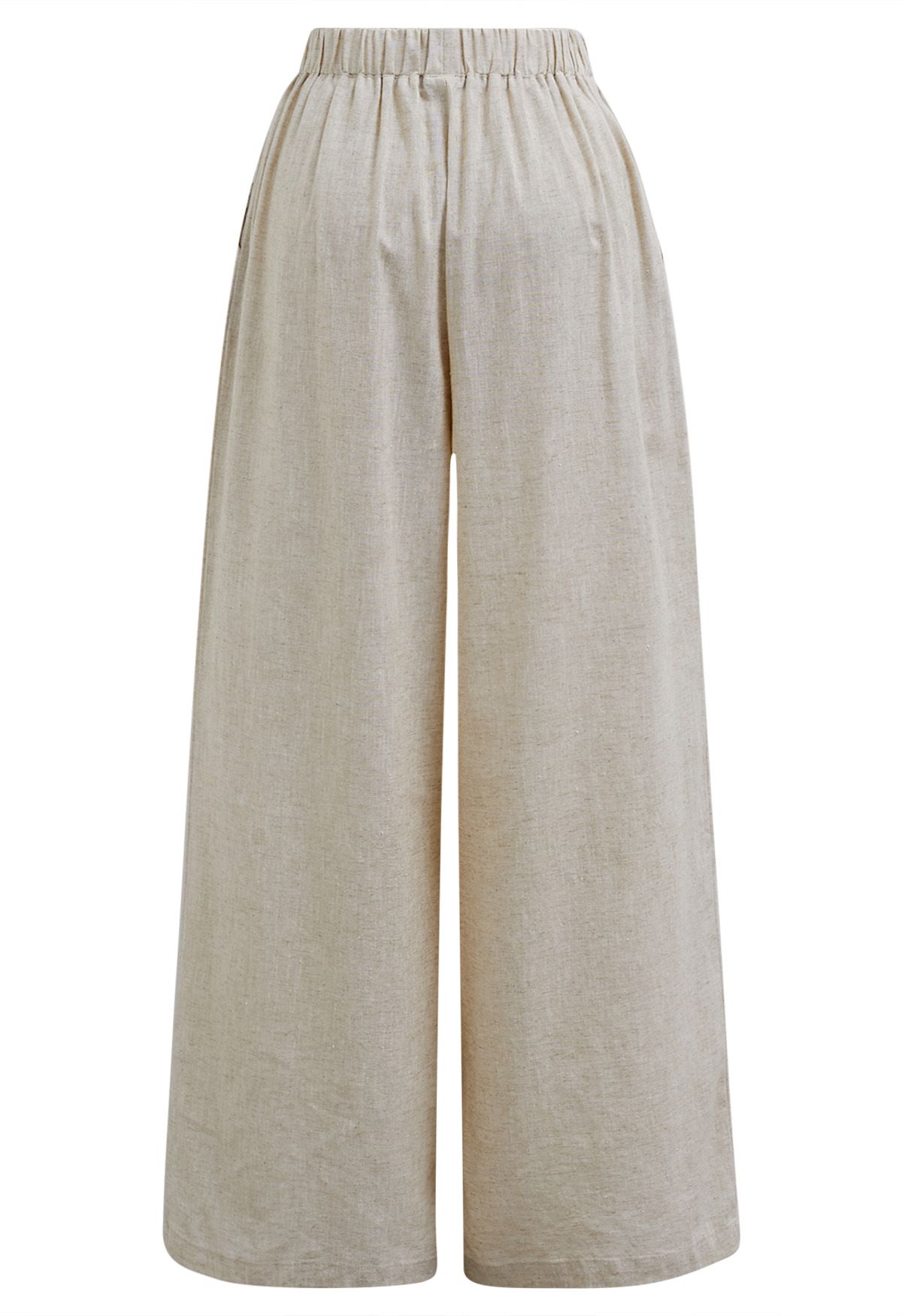 Side Pocket Wide-Leg Linen-Blend Pants in Linen