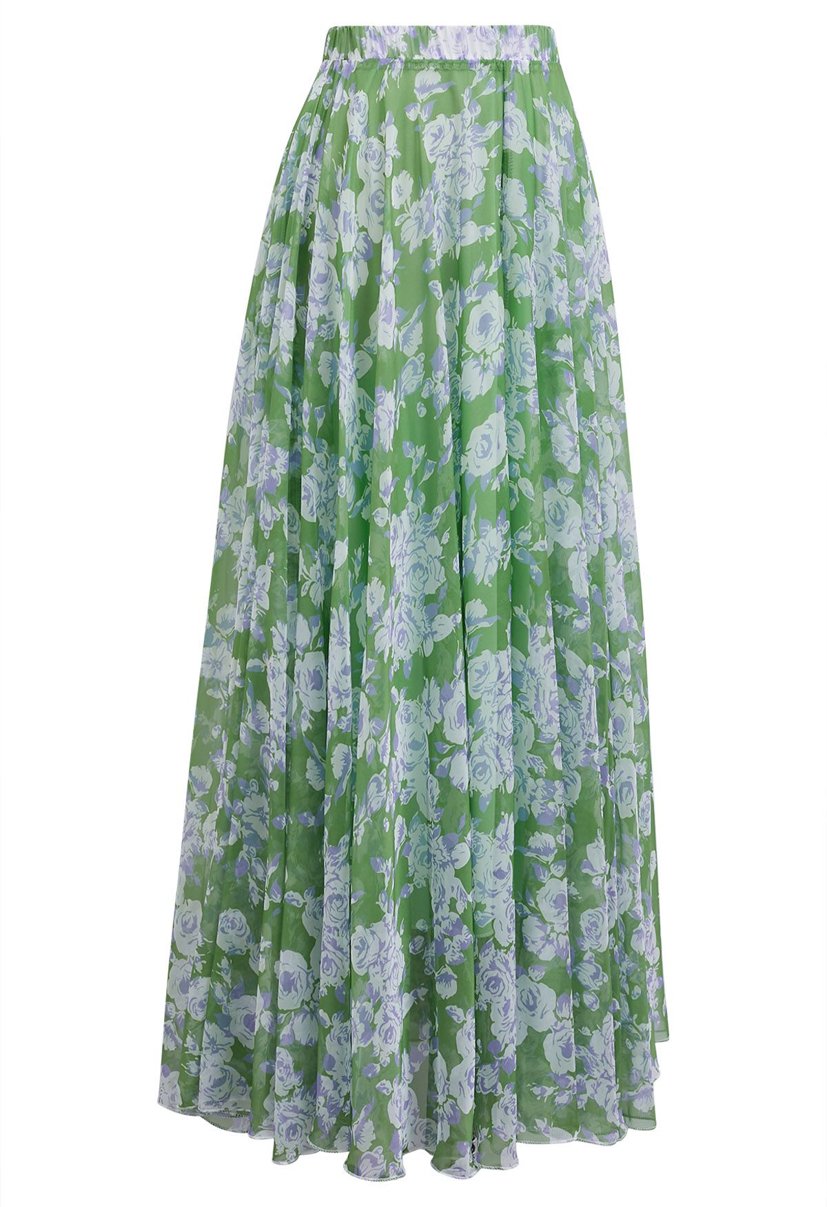 Breezy Blooms Chiffon Maxi Skirt