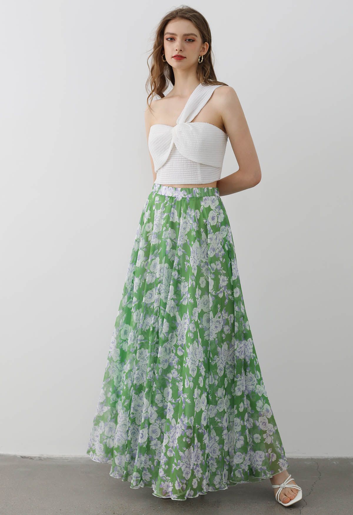 Breezy Blooms Chiffon Maxi Skirt