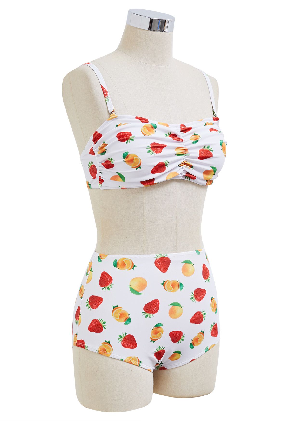 Fruit Print Bikini Set in White