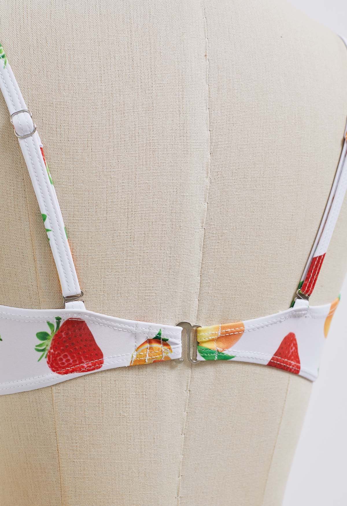 Fruit Print Bikini Set in White