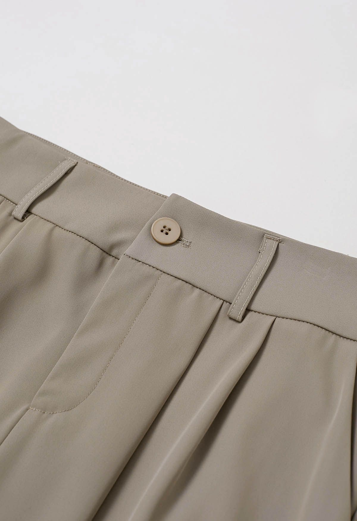 High-Waist Straight-Leg Pants in Khaki