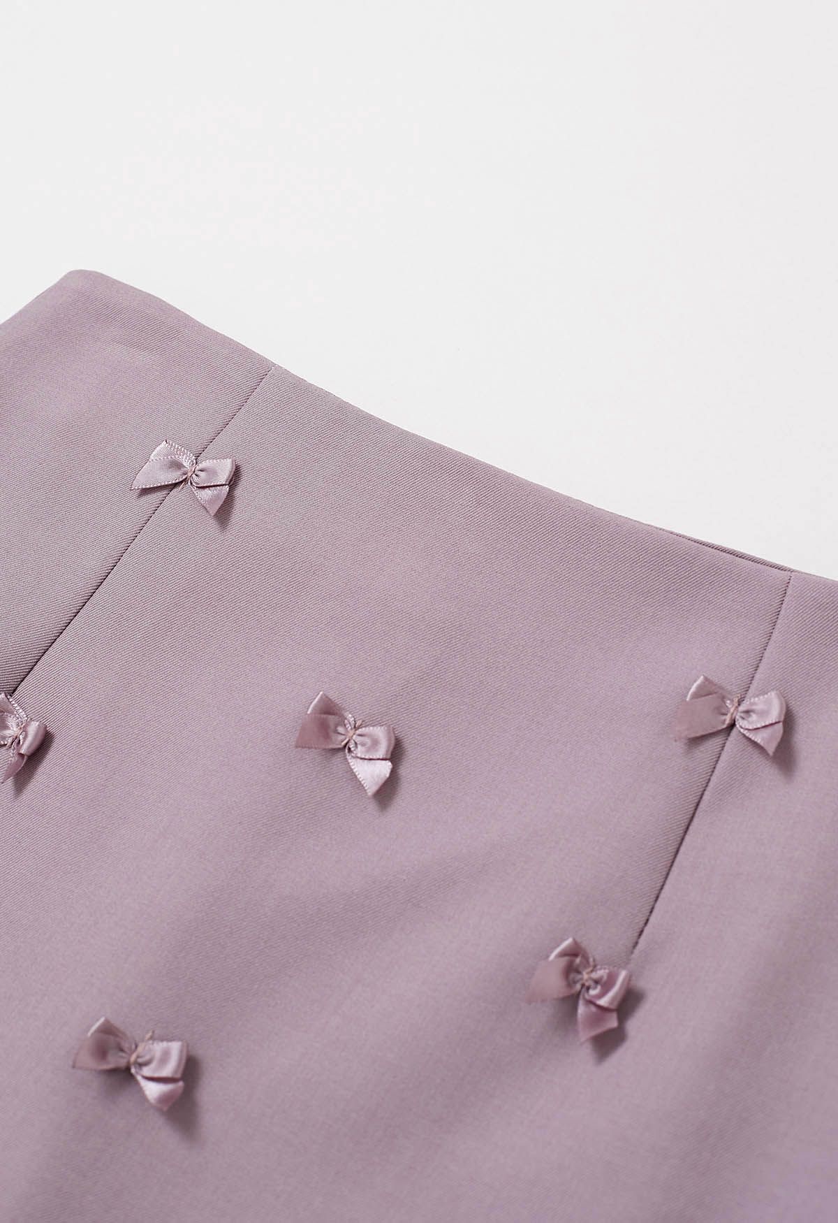 Little Bows Adorned Mini Skirt in Mauve