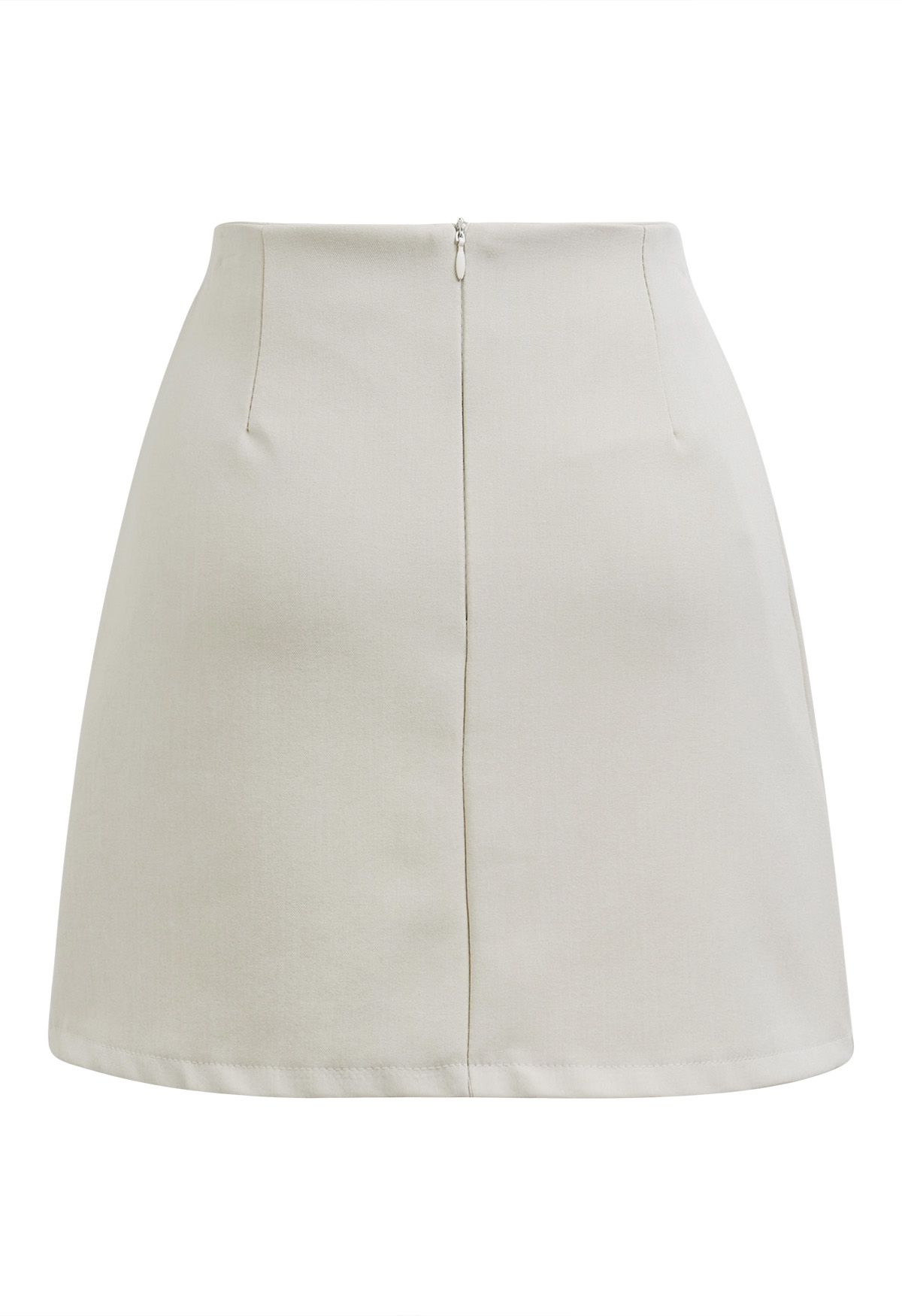 Graceful Bowknot Flap Mini Skirt in Sand